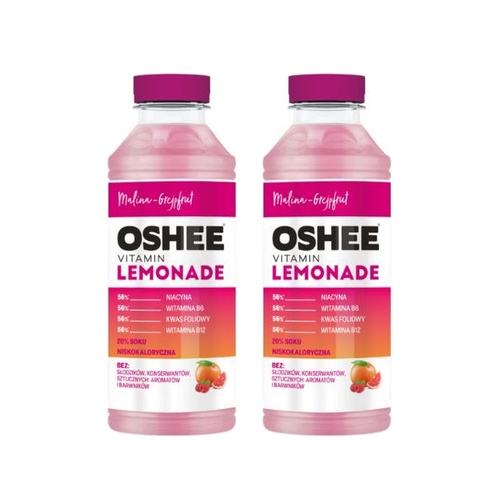 OSHEE - Vitamin Lemonade - 2x 555ml - RaspberryGrapefru