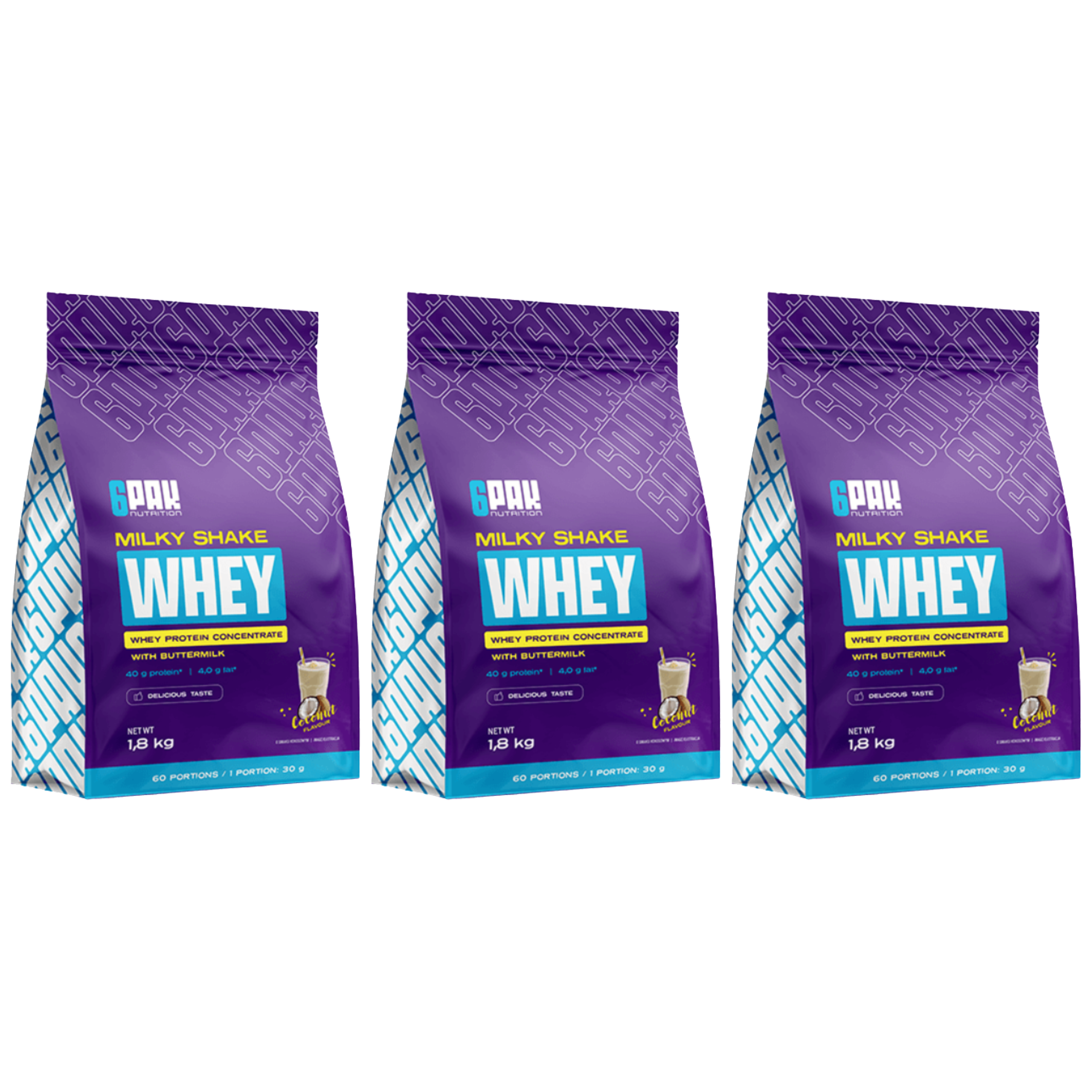 6PAK Milky Shake Whey - 3x 1800g