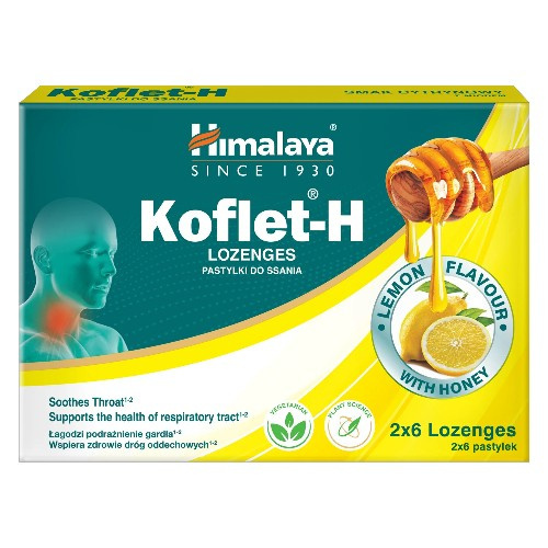 HIMALAYA Koflet-H - 12lozenges - 2x Pastylki do ssania