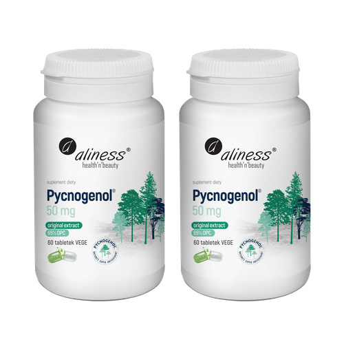 ALINESS - Pycnogenol Extract 65% 50mg - 60vcaps. x2