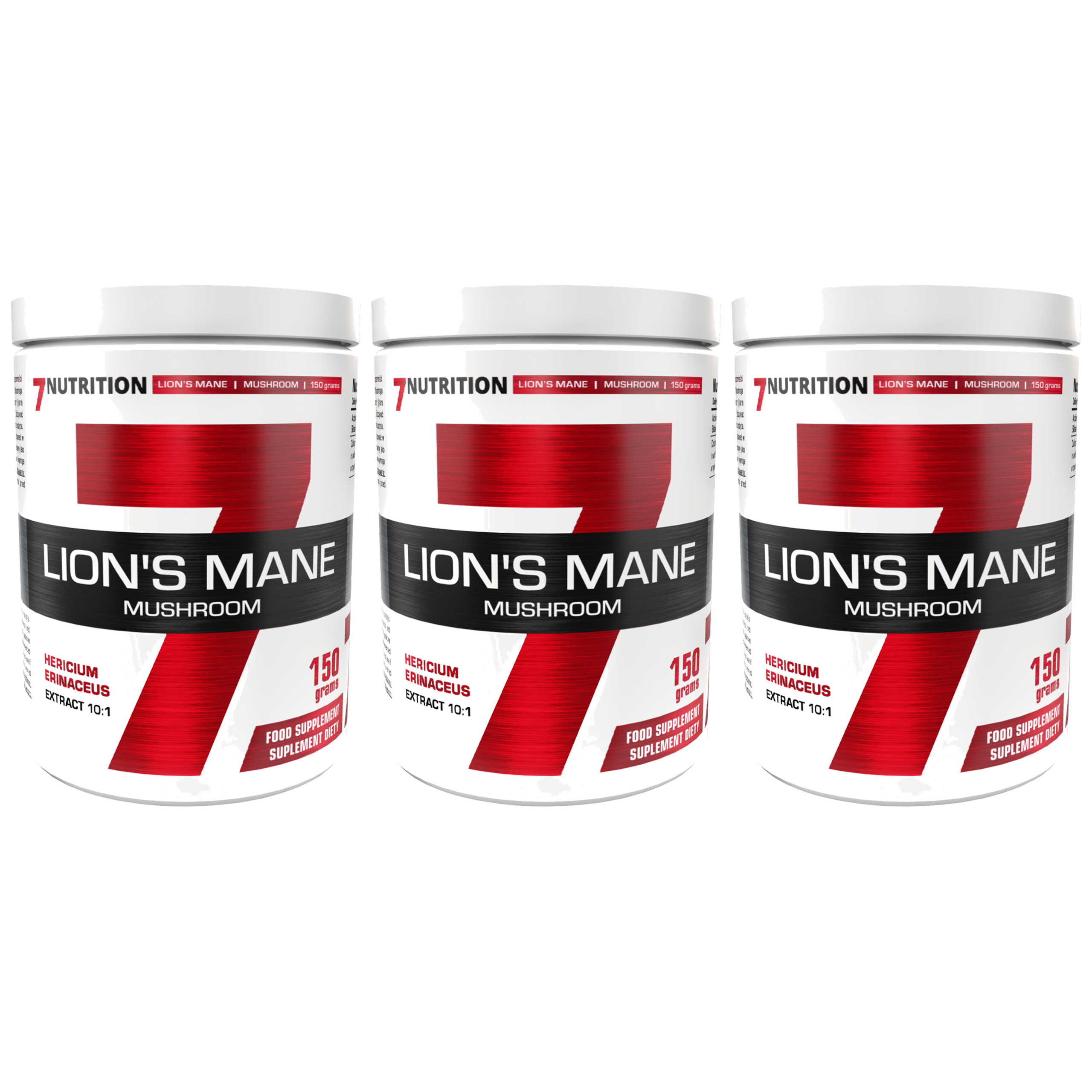 7 NUTRITION Mushroom Lion's Mane - 3x 150g - Soplówka jeżowata