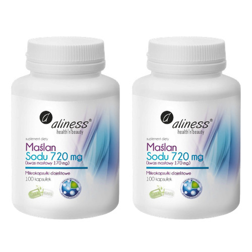 Maślan Sodu 720mg Kwas Masłowy 170mg. - 2x 100caps.