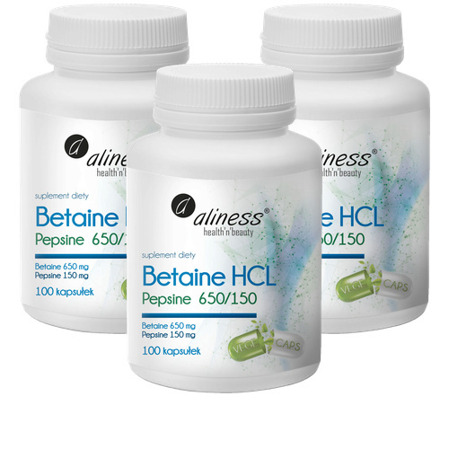 ALINESS - Betaine HCL Pepsine 650/150 - 3x 100caps.