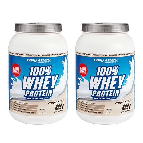BODY ATTACK 100% Whey Protein - 2x 900g