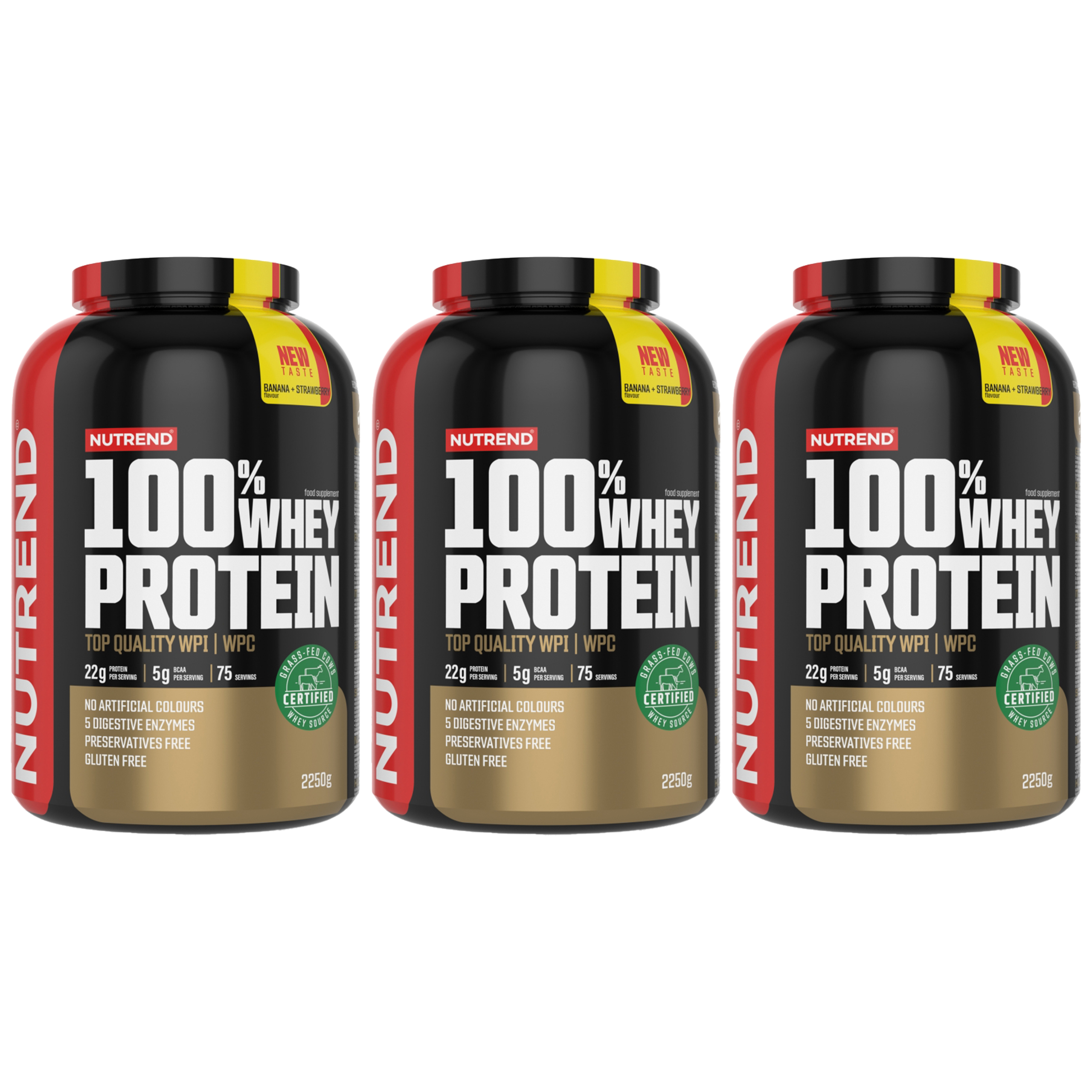 NUTREND 100% Whey Protein - 3x 2250g