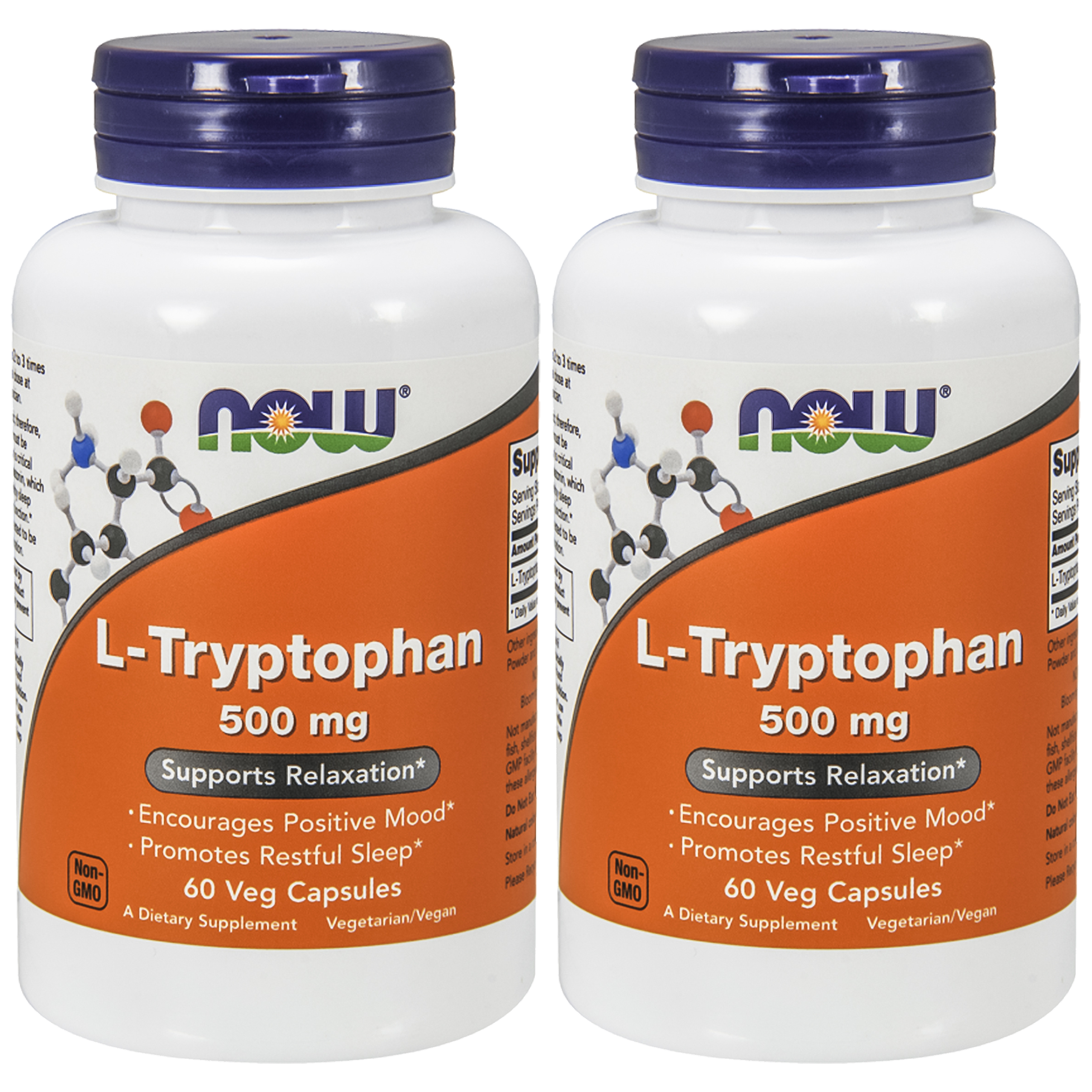 NOW L-Tryptophan 500mg - 2x 60vegcaps