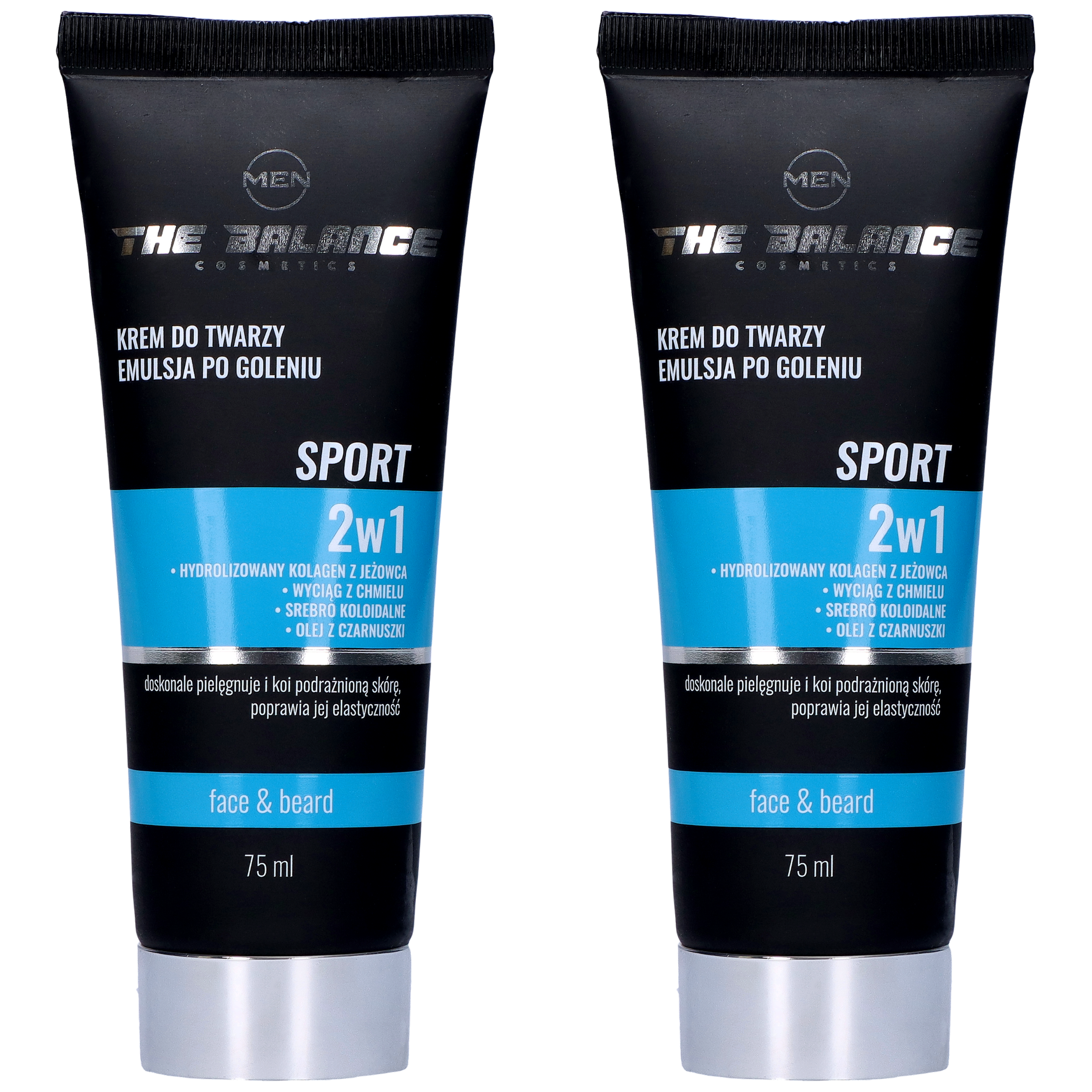 THE BALANCE COSMETICS - Krem do twarzy i emulsja po goleniu 2w1 Sport - 2x 75ml