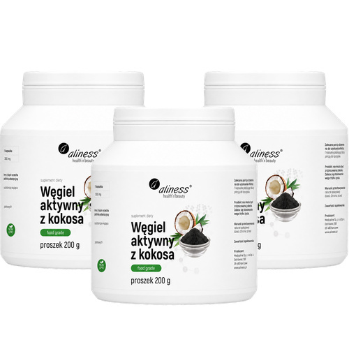 ALINESS - Węgiel Aktywny z Kokosa - 200g x3