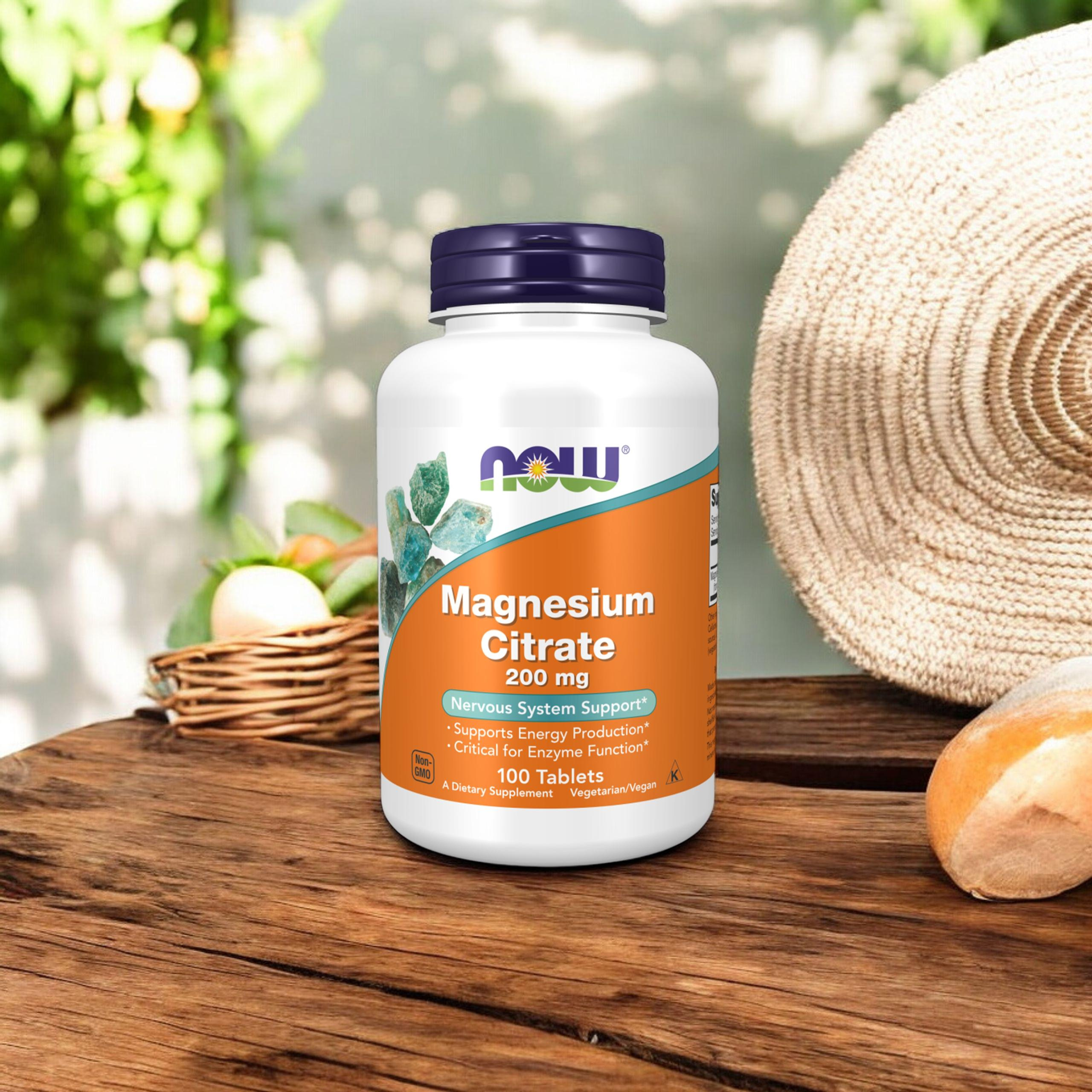 NOW Magnesium Citrate 200mg - 2x 100tabs