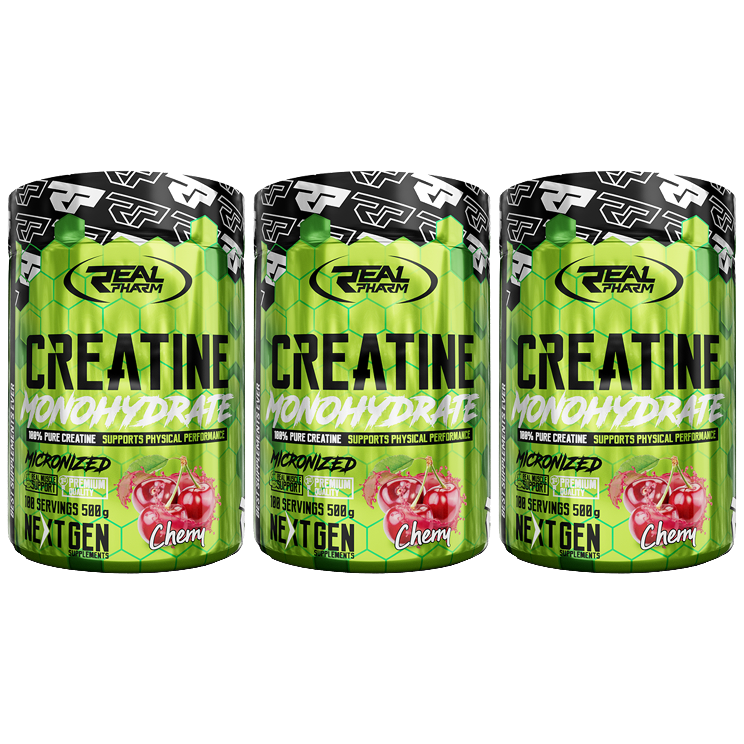 REAL PHARM Creatine Monohydrate - 3x 500g