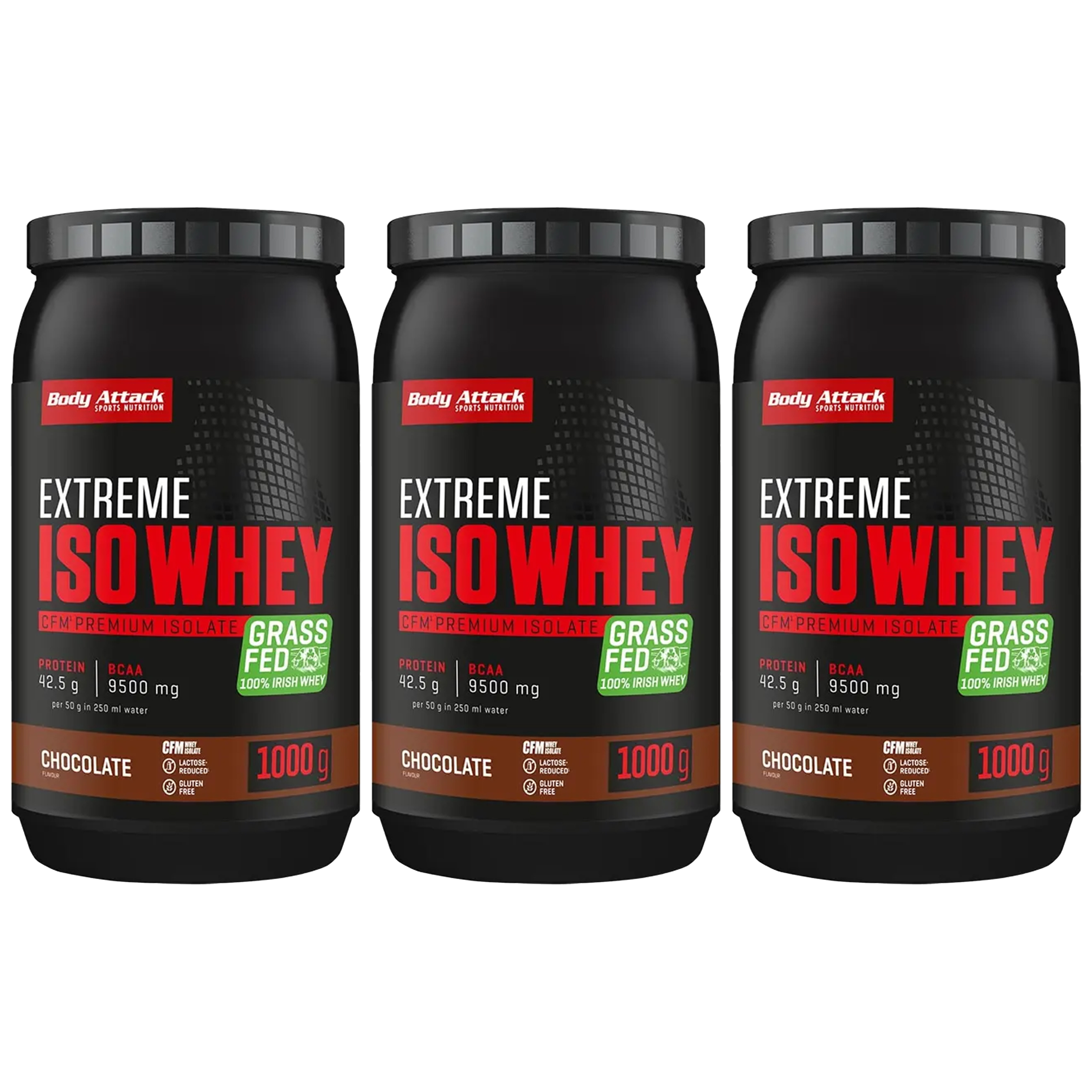BODY ATTACK Extreme Iso Whey - 3x 1000g