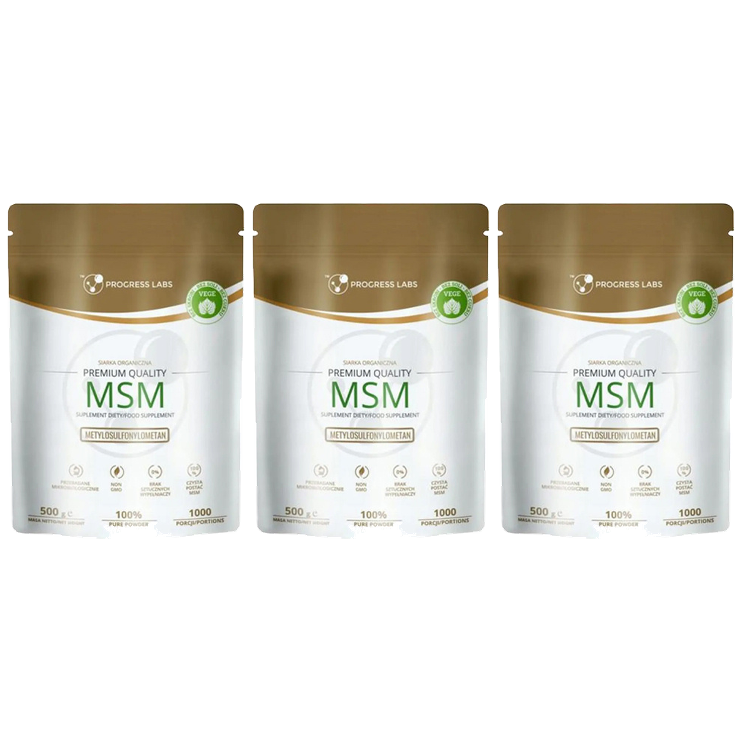 PROGRESS LABS MSM (Siarka Organiczna) - 3x 500g
