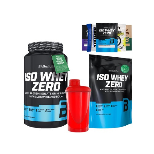 Zestaw BioTech USA Iso Whey Zero - 908g + 500g + prezenty