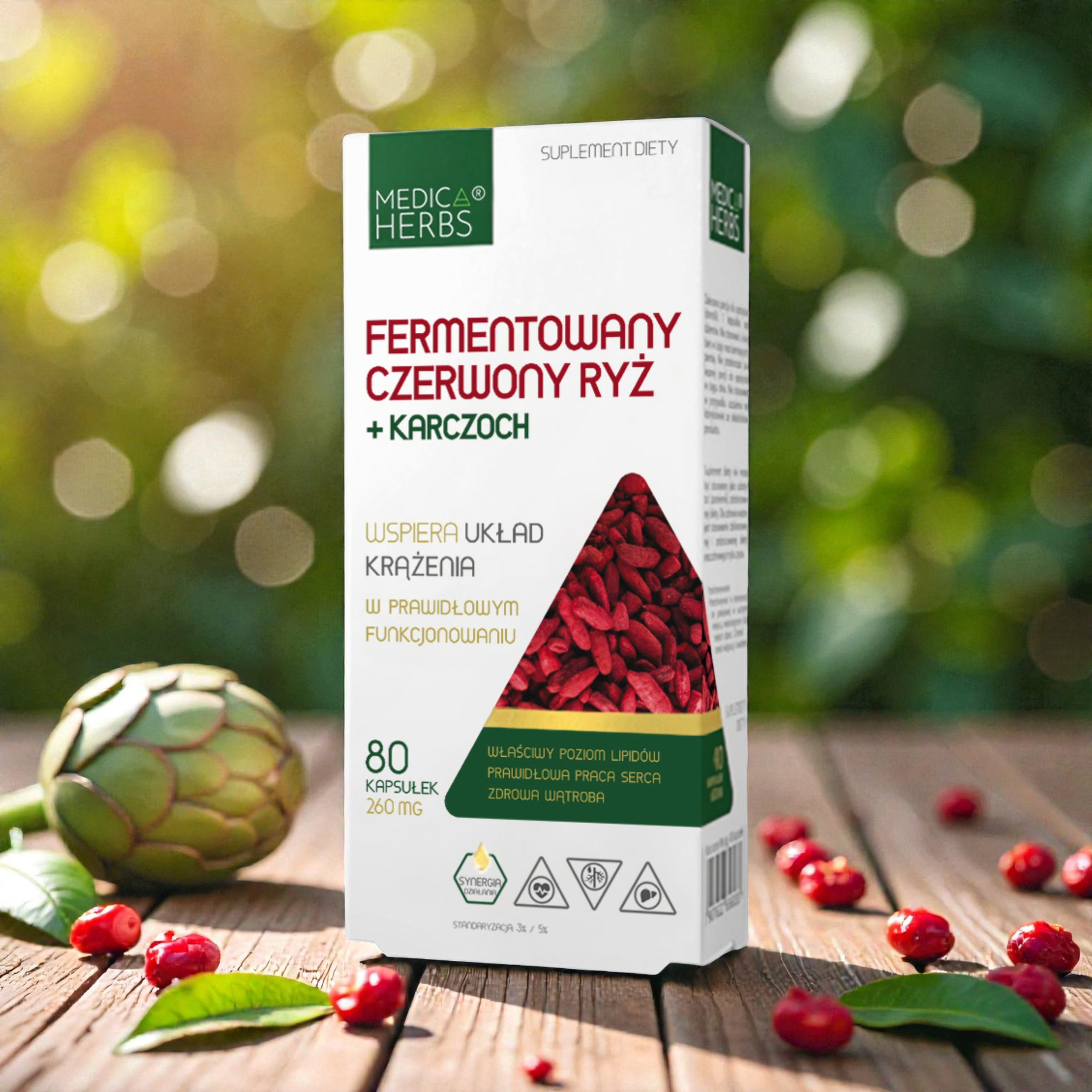 MEDICA HERBS - Fermentowany Czerwony Ryż + Karczoch - 3x 80caps.