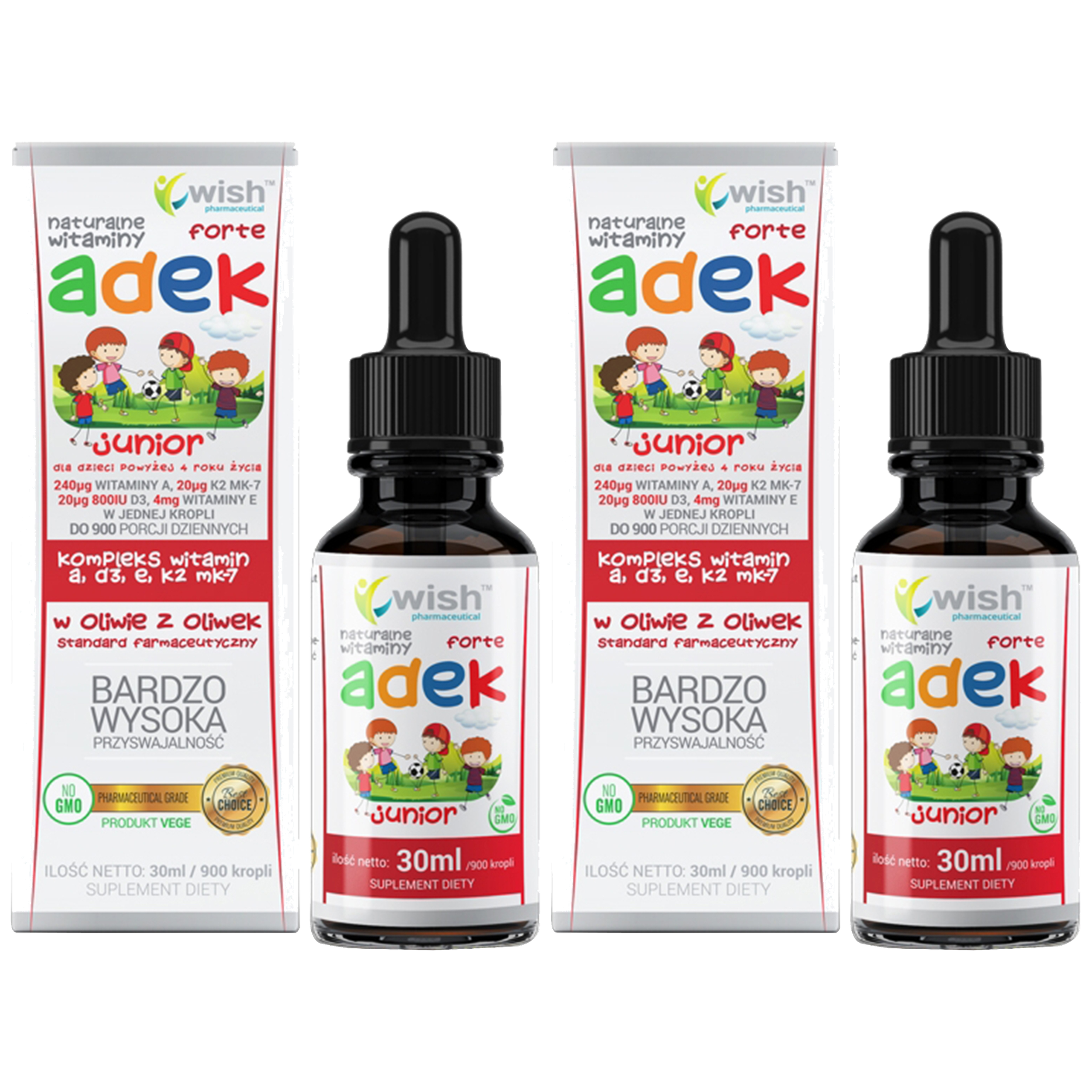 WISH Pharmaceutical Vitamin ADEK Forte Junior - 2x 30ml