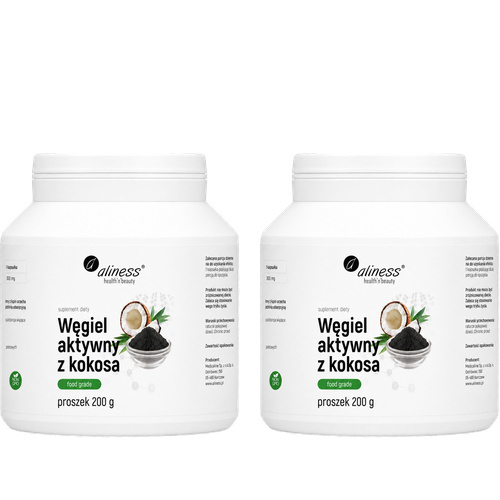 ALINESS - Węgiel Aktywny z Kokosa - 200g x2