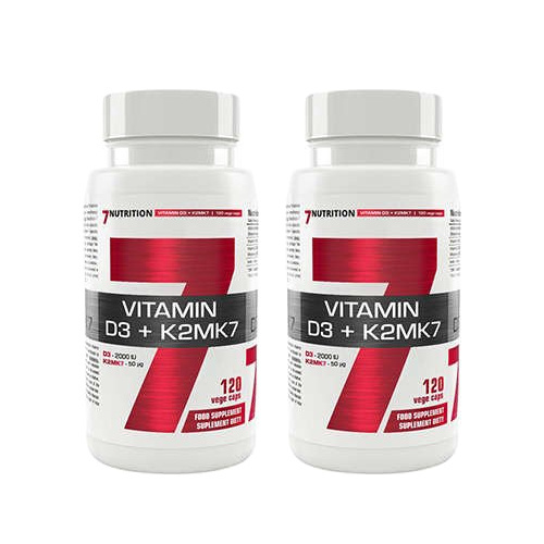 7 NUTRITION Vitamin D3 + K2MK7 - 2x 120vcaps. - Witamina D3 + K2MK7