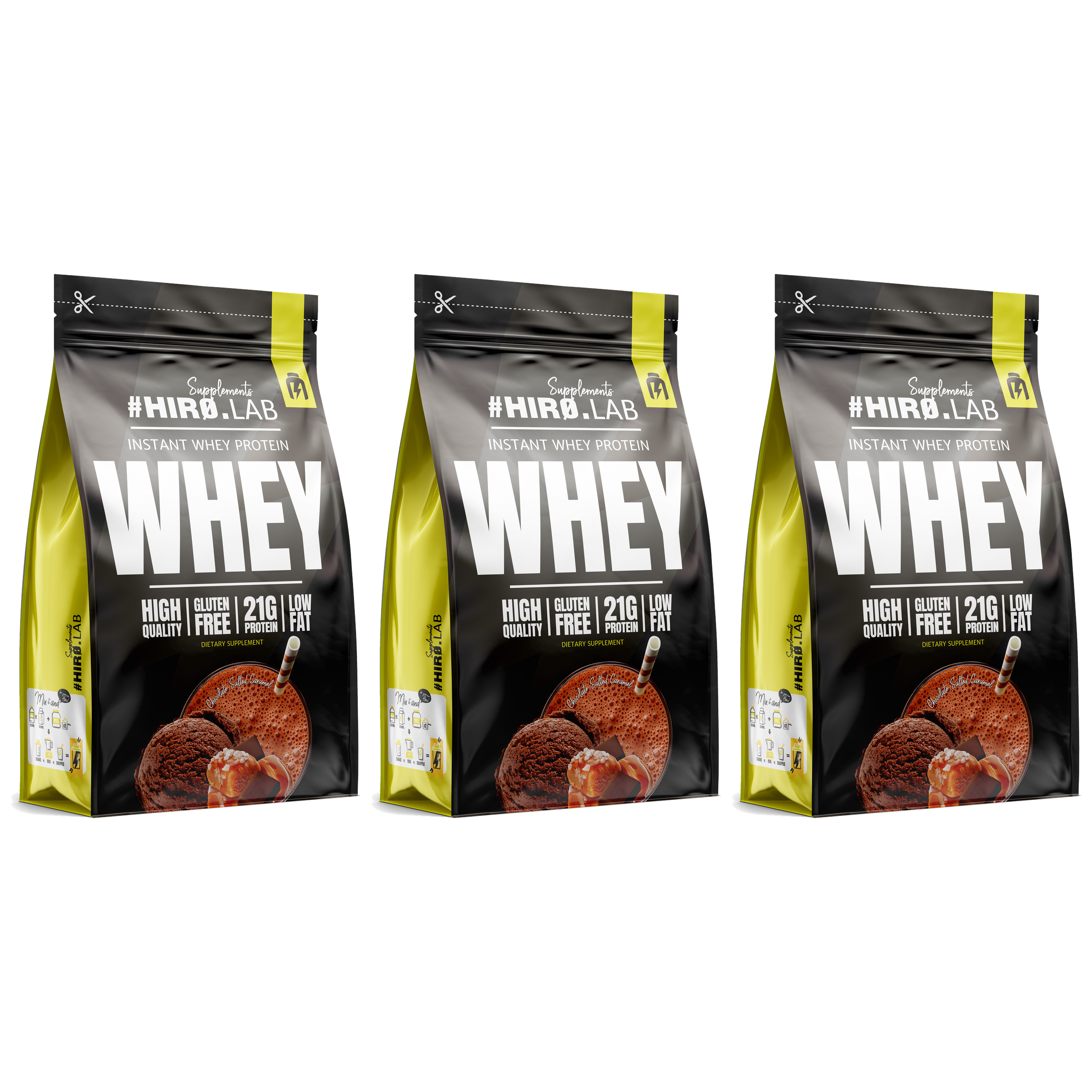 HIRO.LAB Instant Whey Protein - 3x 750g