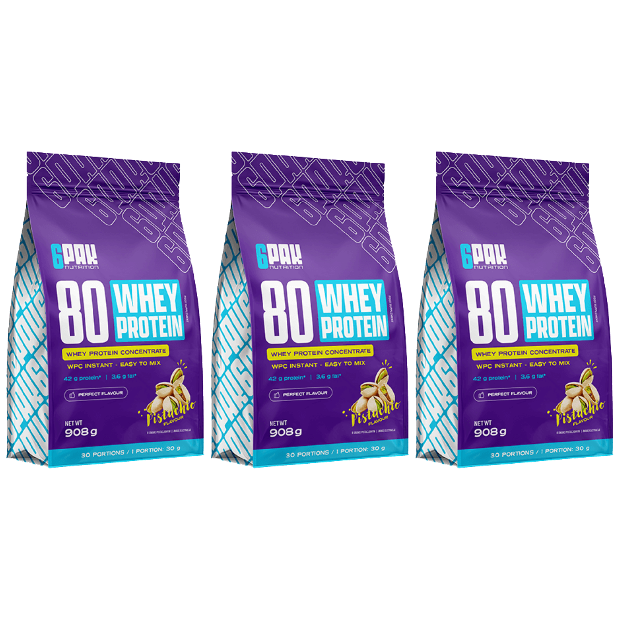 6PAK 80 Whey Protein - 3x 908g