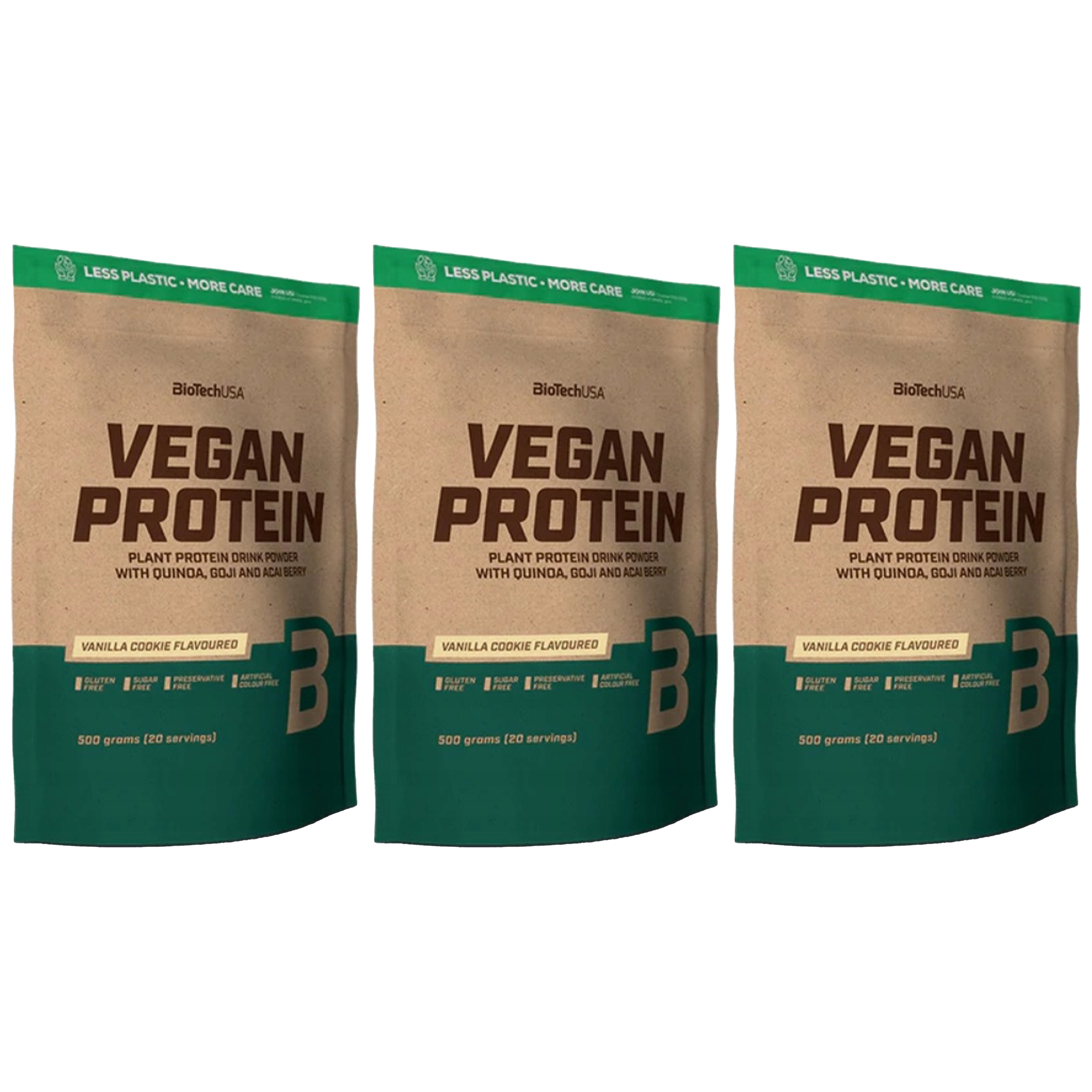 BioTech USA Vegan Protein - 3x 500g