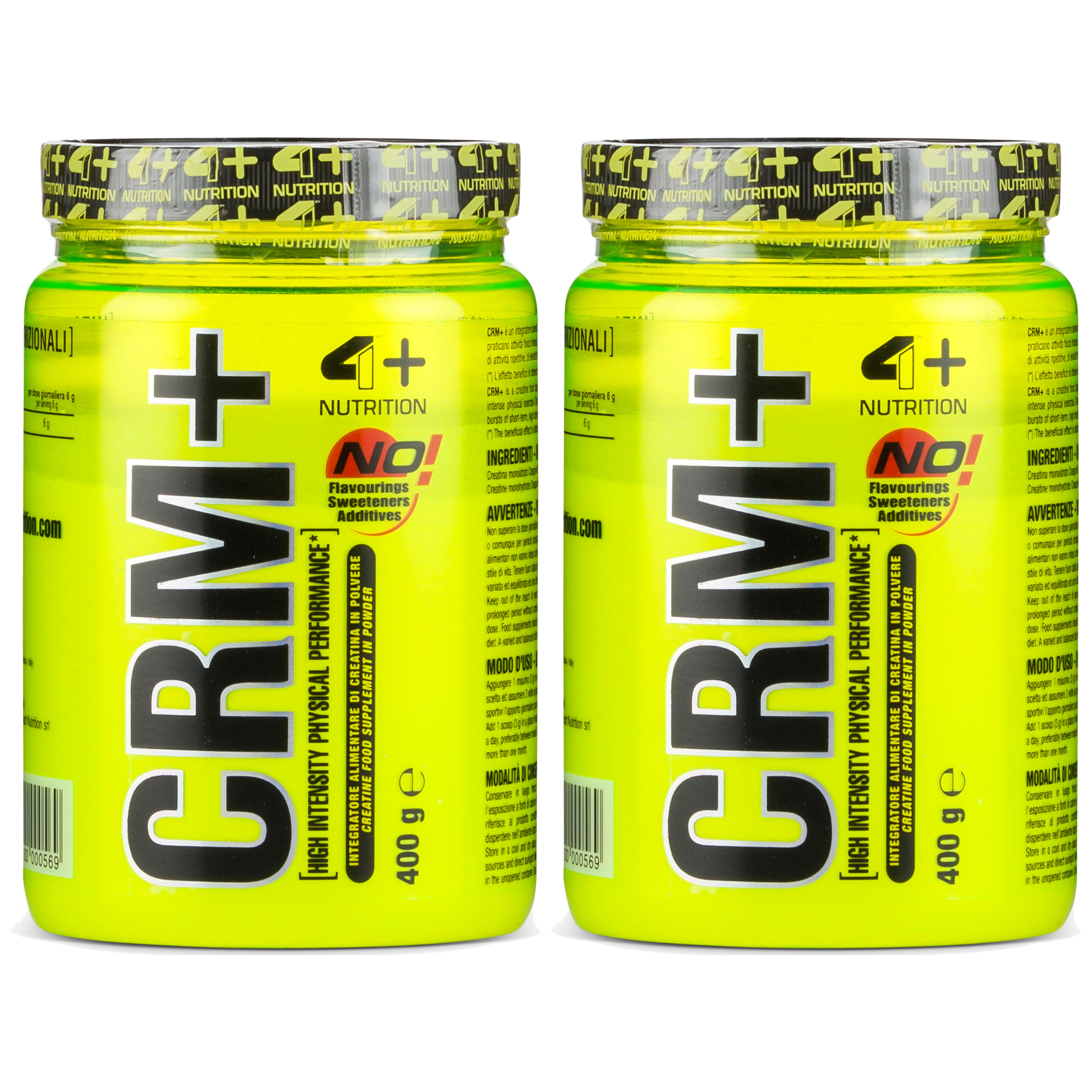 4+ NUTRITION Creatine Monohydrate Creapure CRM+ - 2x 400g