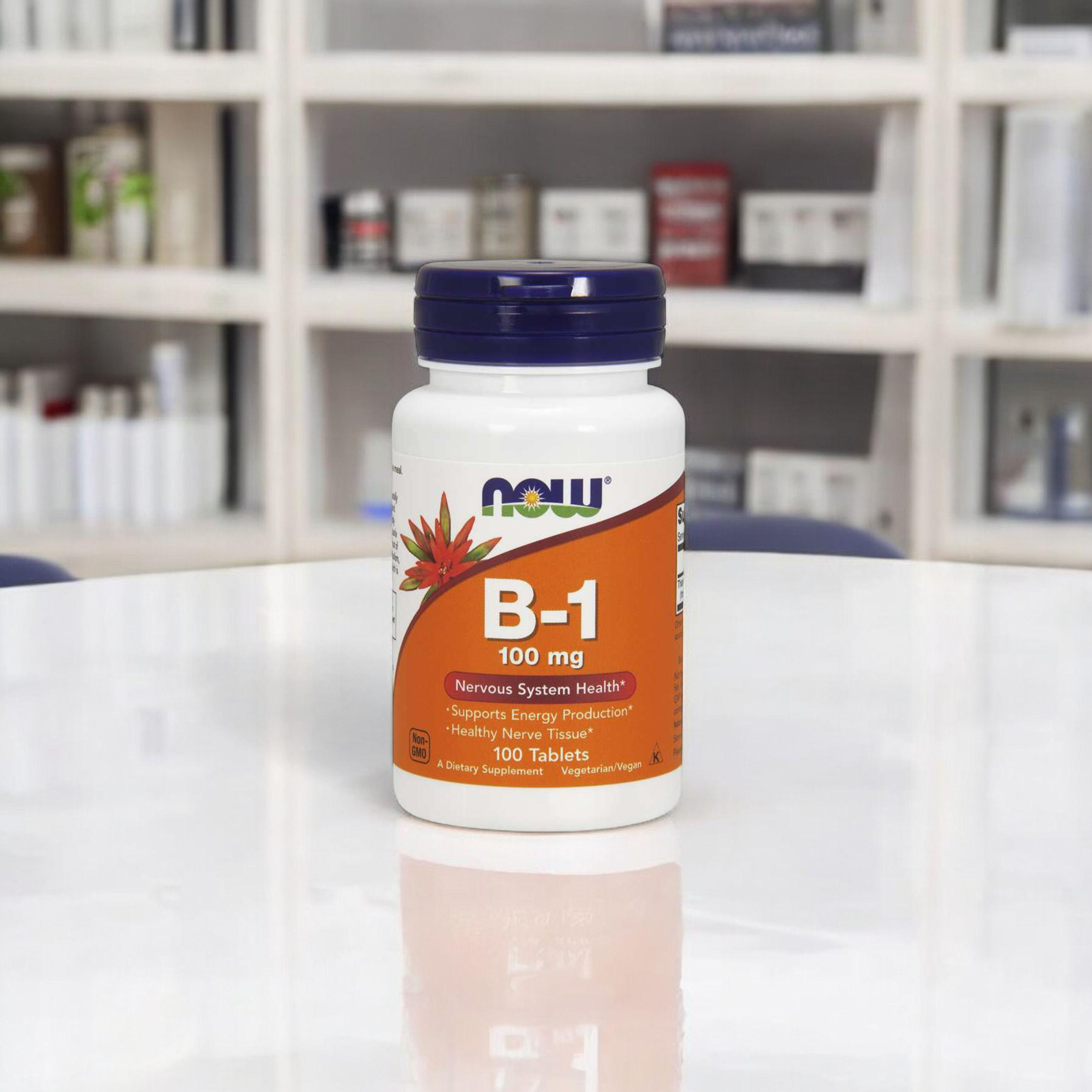 NOW Vitamin B-1 Thiamine 100mg - 3x 100tabs