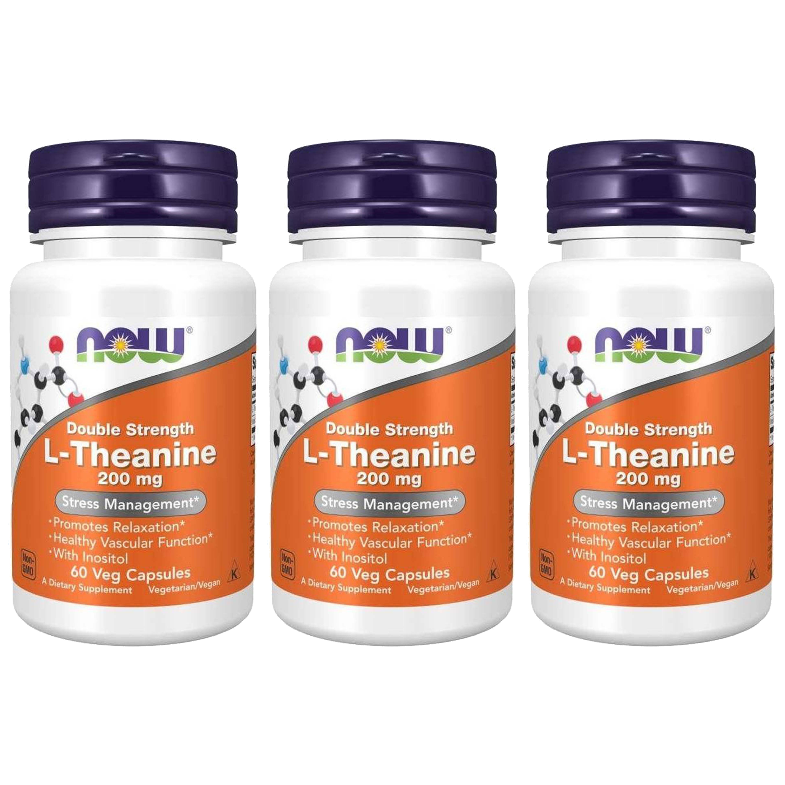 NOW L-Theanine 200mg - 3x 60cvaps.
