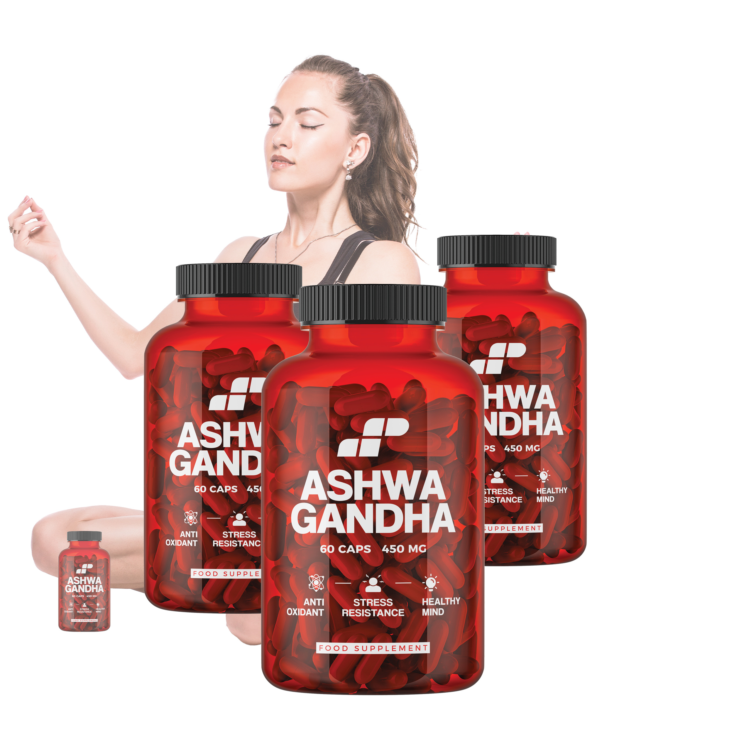 3x MP NUTRITION Ashwagandha 450mg 9% witanolidów - 60 caps