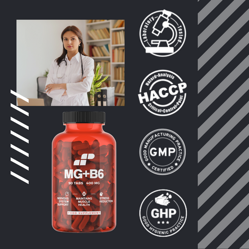 MP NUTRITION Mg + B6 - 90tabs - Magnez + Witamina B6