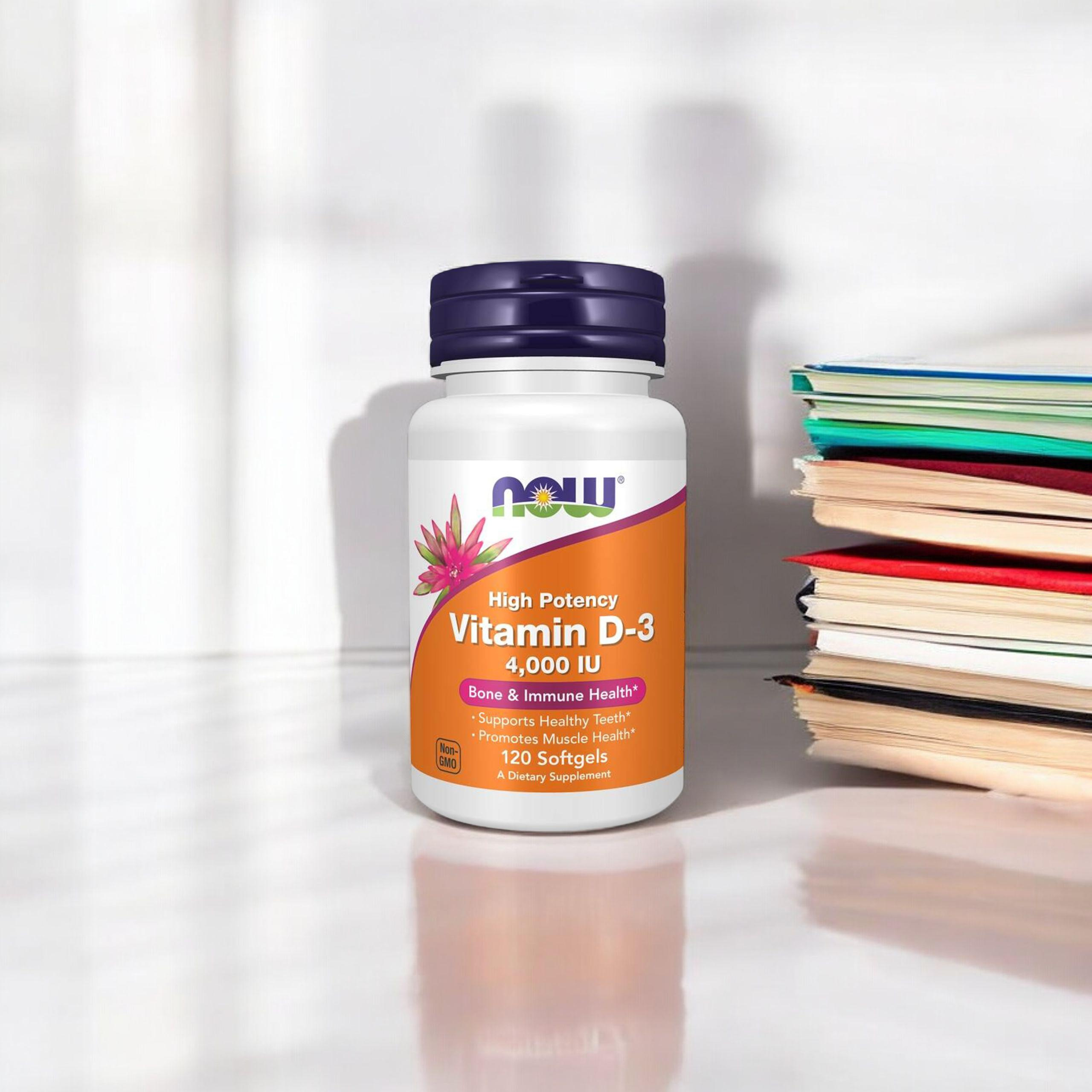 NOW Vitamin D3 4000IU - 2x 120softgels