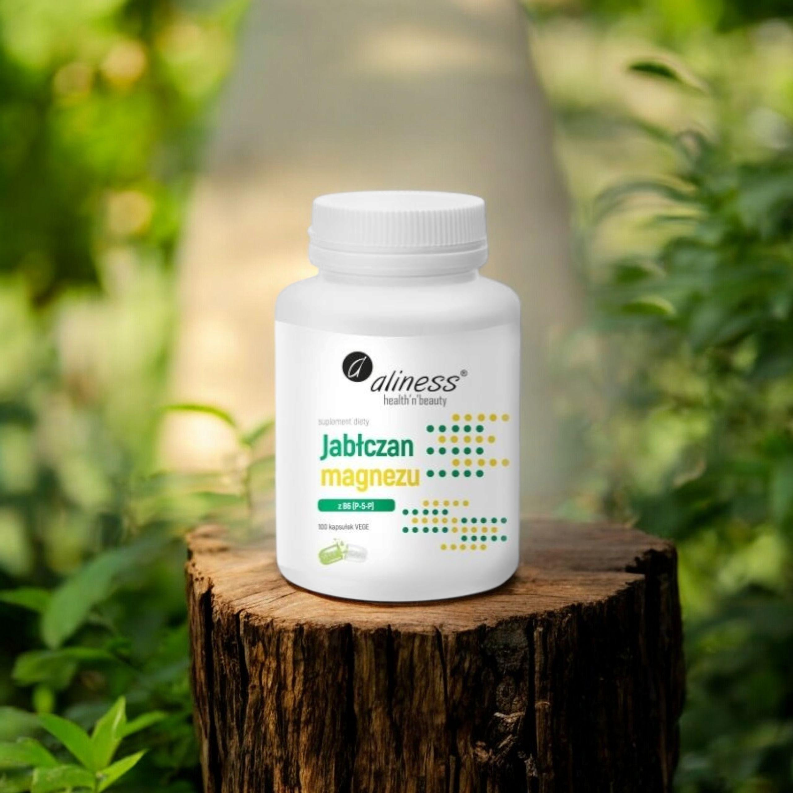 ALINESS - Jabłczan Magnezu 100mg z B6 (P-5-P) - 2x 100vcaps.