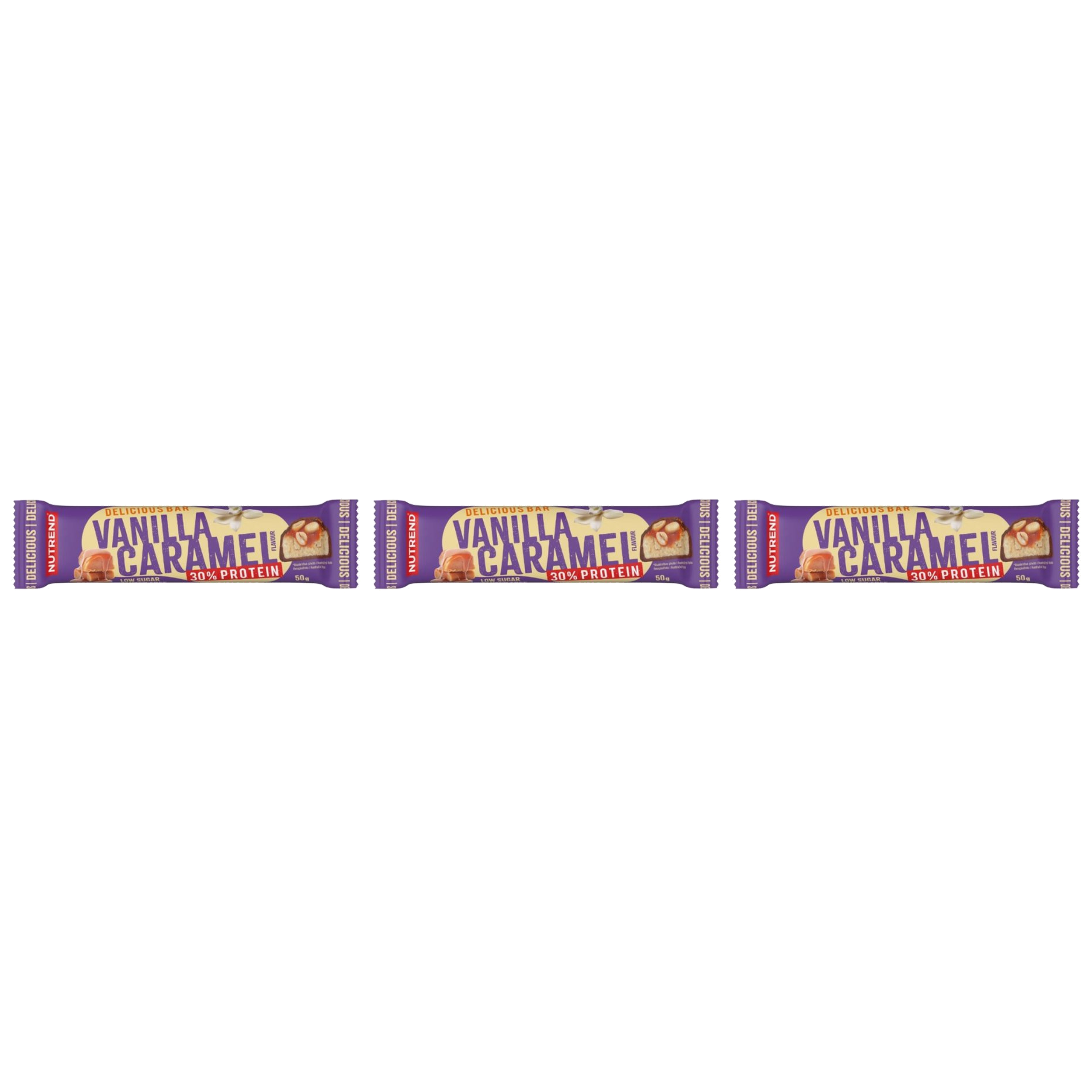 NUTREND Delicious Bar Protein 30 % – 3x 50 g – Wanilia Karmel