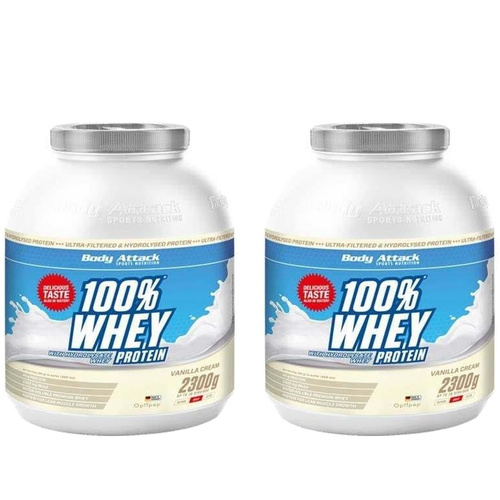 BODY ATTACK 100% Whey Protein - 2x 2300g