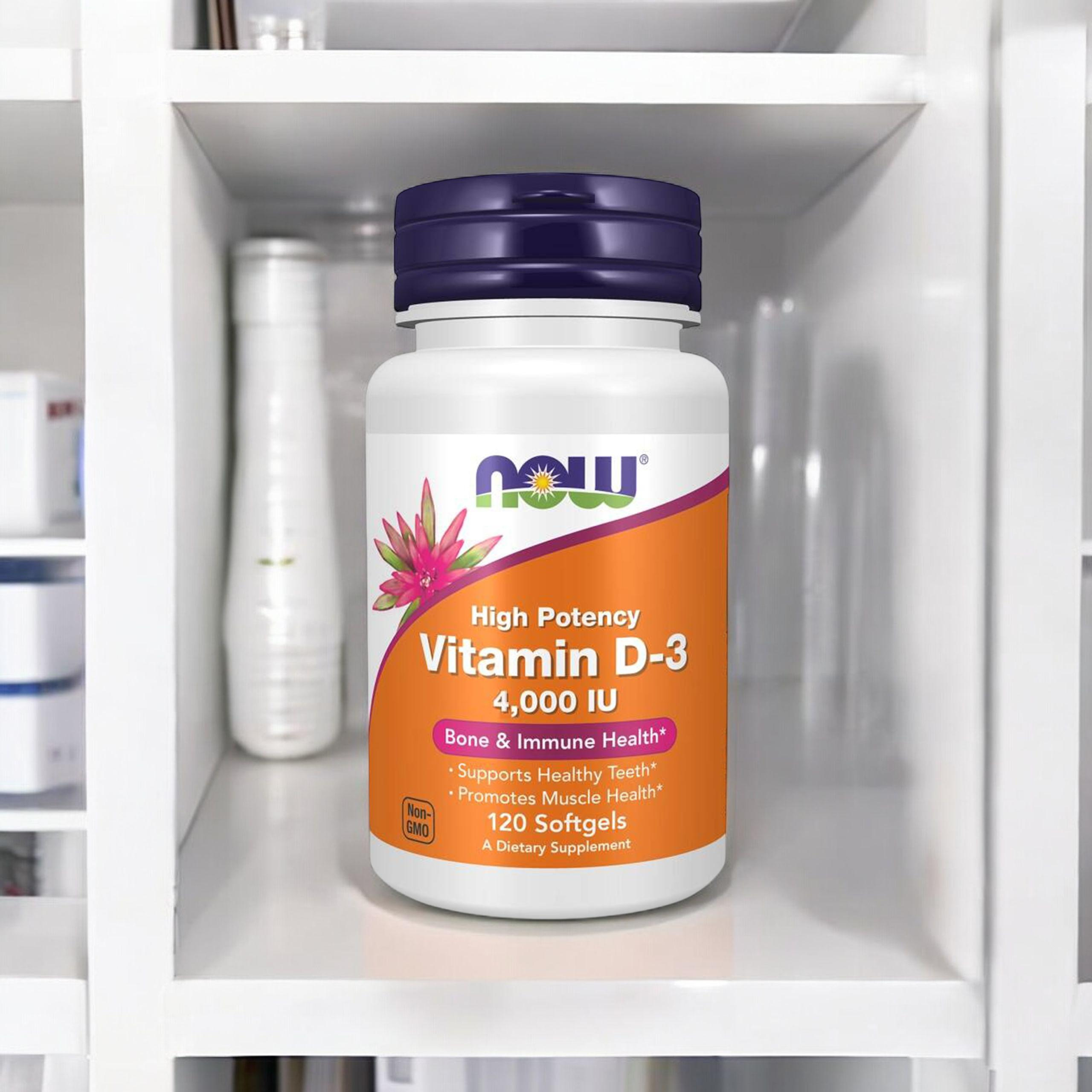 NOW Vitamin D3 4000IU - 2x 120softgels