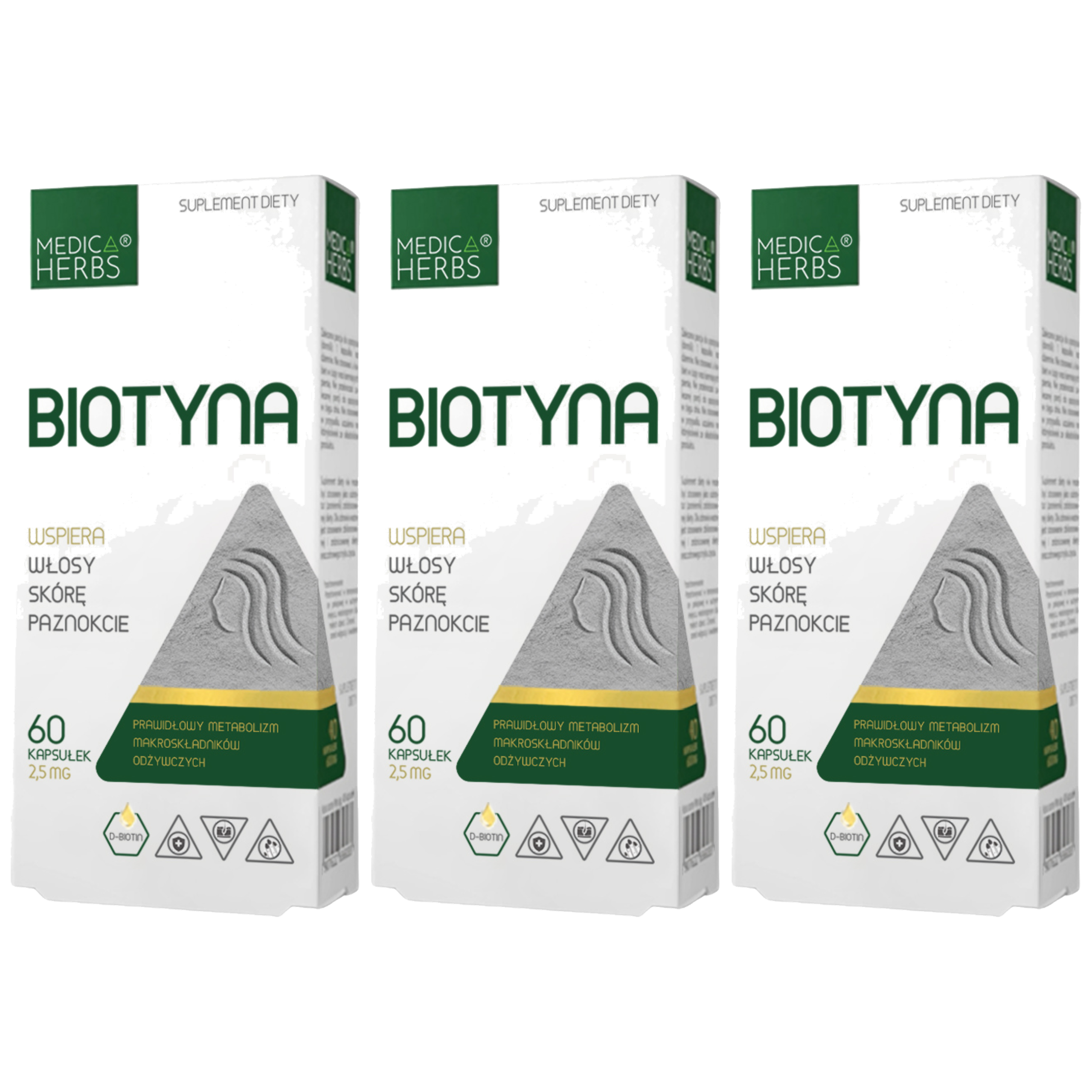 MEDICA HERBS - Biotyna 2,5mg - 3x 60caps.