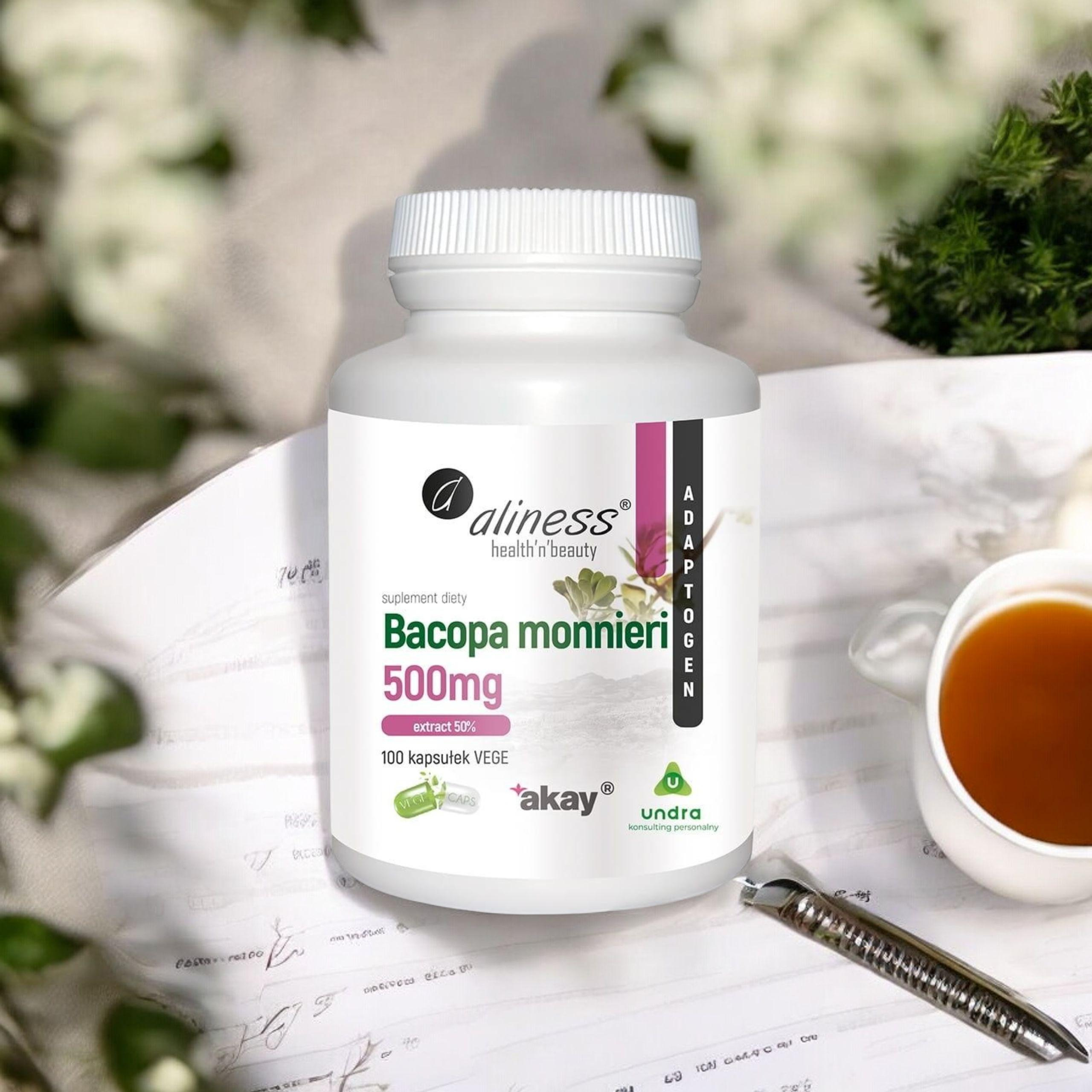 ALINESS - Bacopa Monnieri Extract 500mg - 3x 100vcaps.
