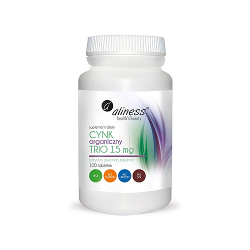 ALINESS Cynk Organiczny TRIO 15mg - 2x 100tabs
