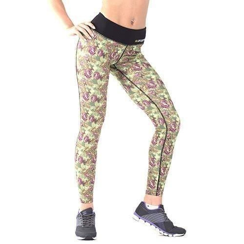 FA WEAR Leggins - Roses - Green