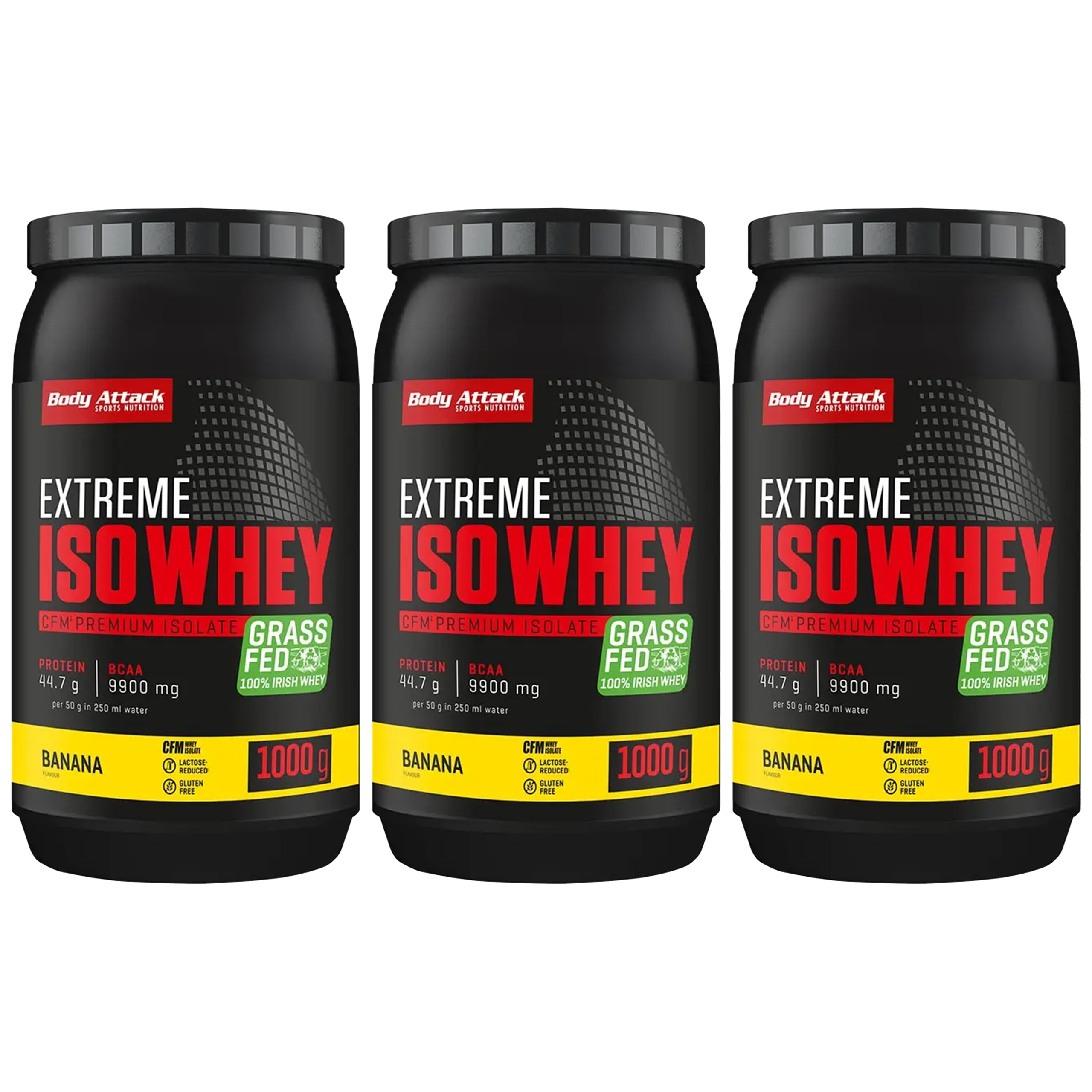 BODY ATTACK Extreme Iso Whey - 3x 1000g
