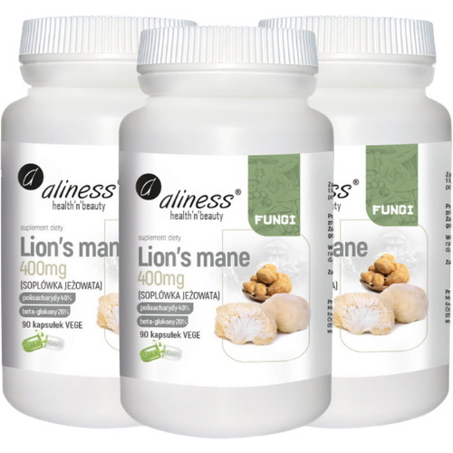 ALINESS - Lion's Mane 400mg - 3x 90vcaps.