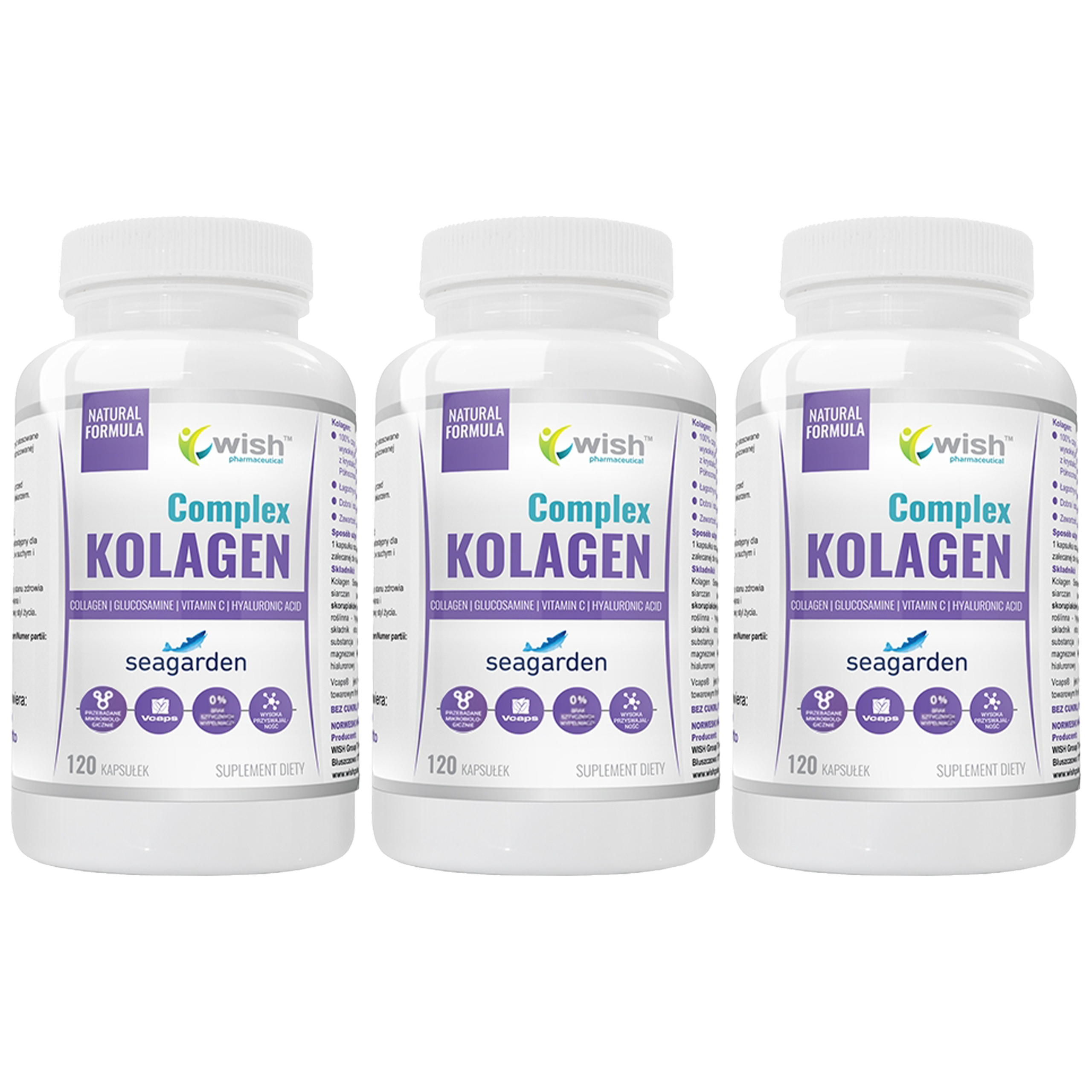 WISH Pharmaceutical Kolagen Complex (Seagarden) - 3x 120caps.