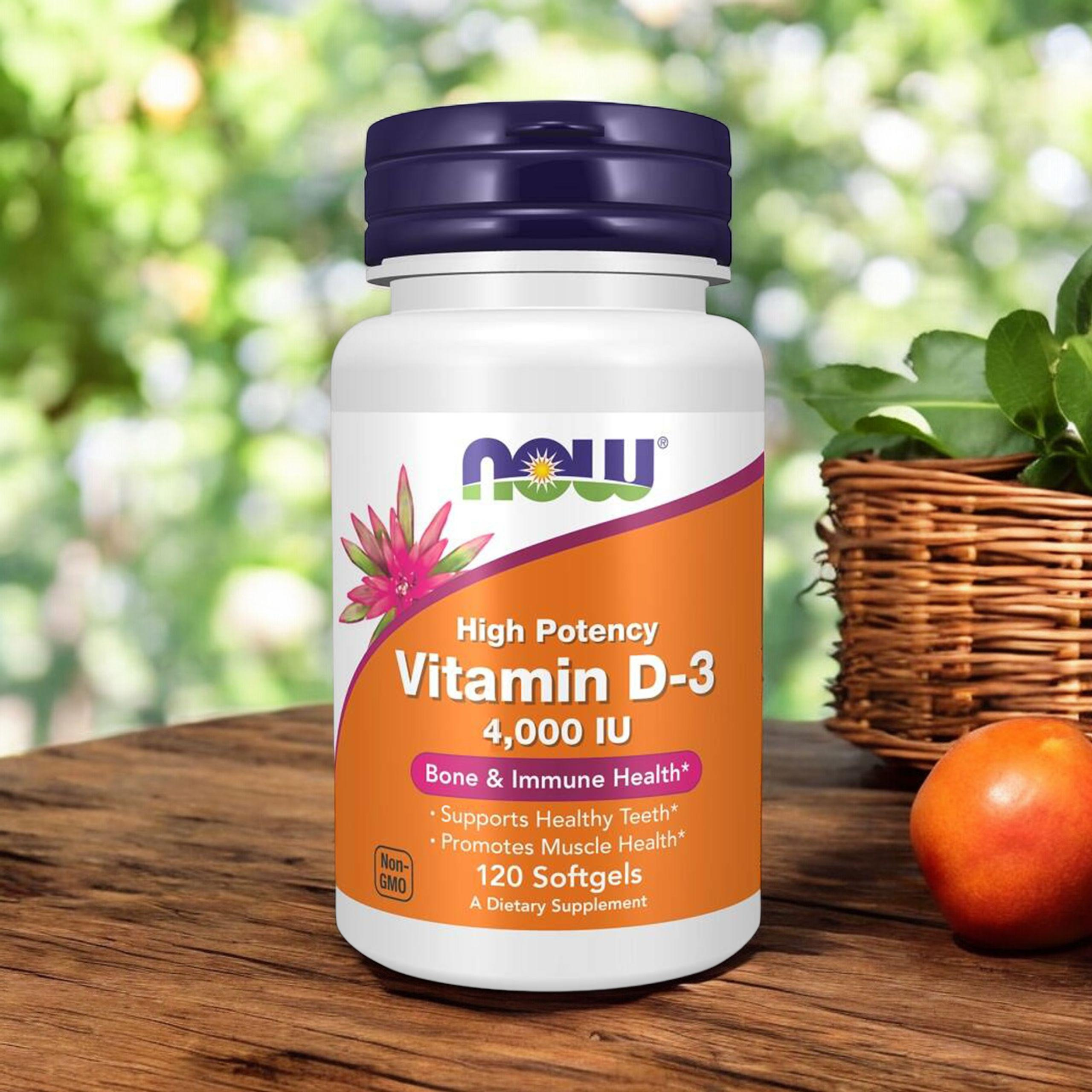 NOW Vitamin D3 4000IU - 2x 120softgels