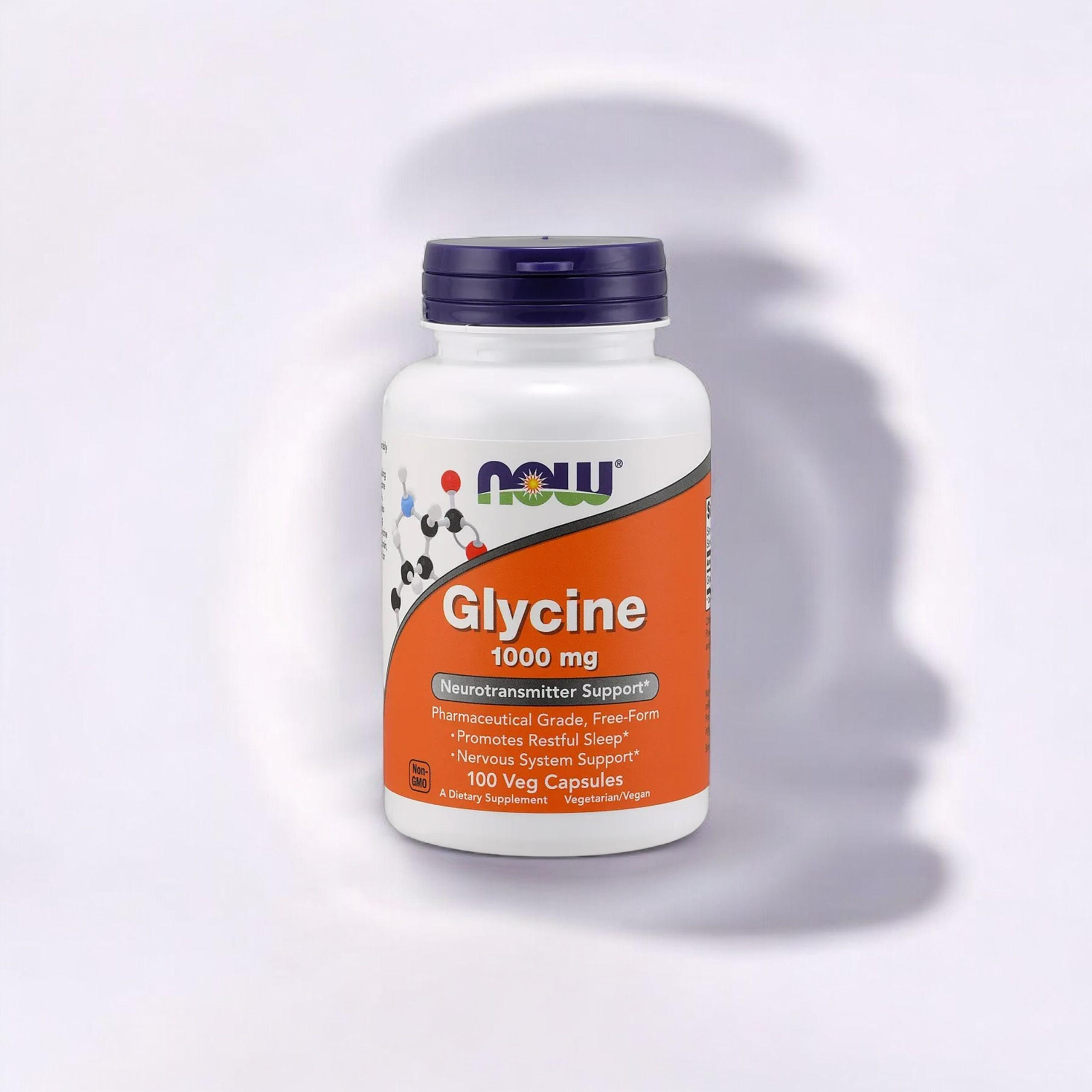 NOW Glycine 1000mg - 2x 100vcaps.