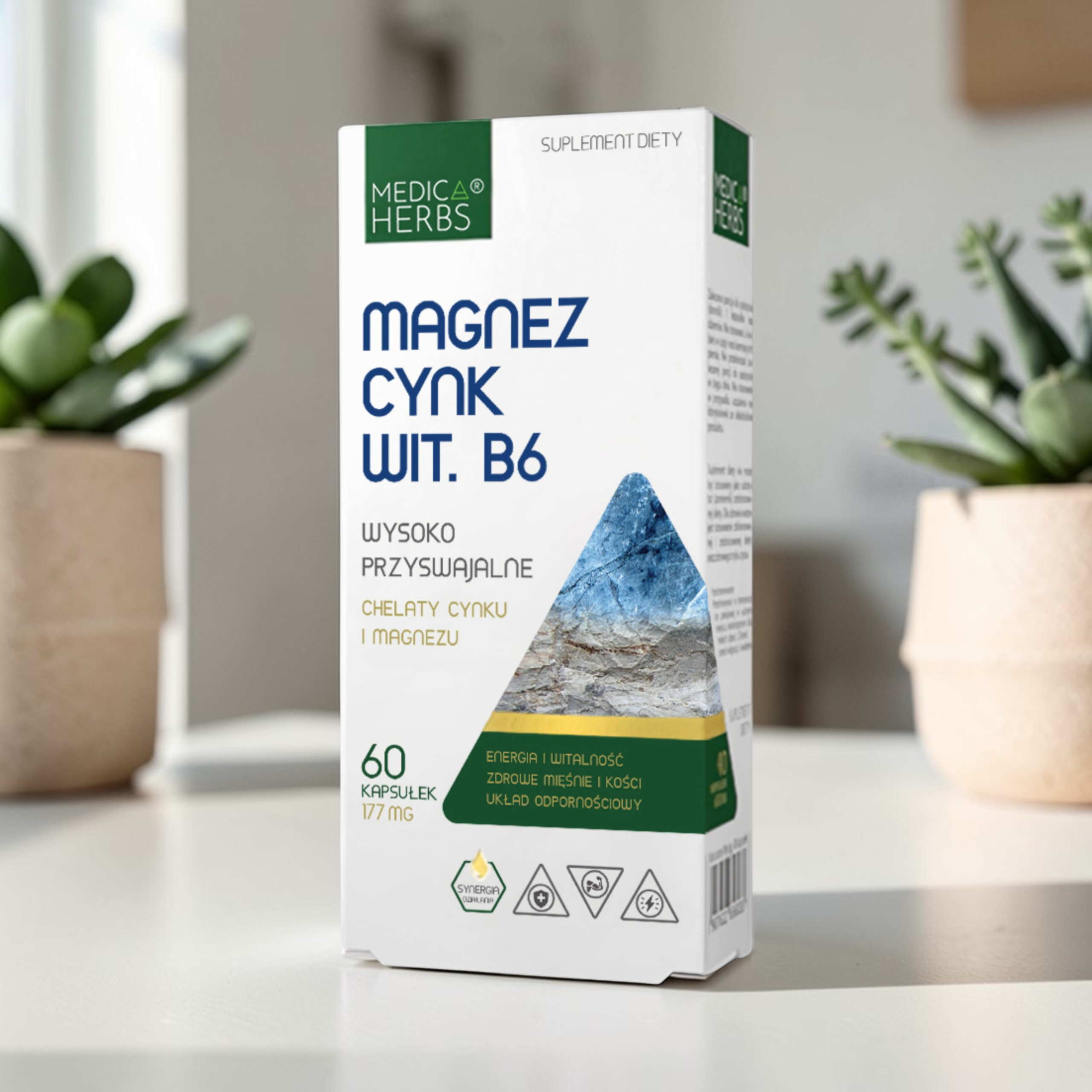 MEDICA HERBS - Magnez Cynk + Vit B6 - 60caps.