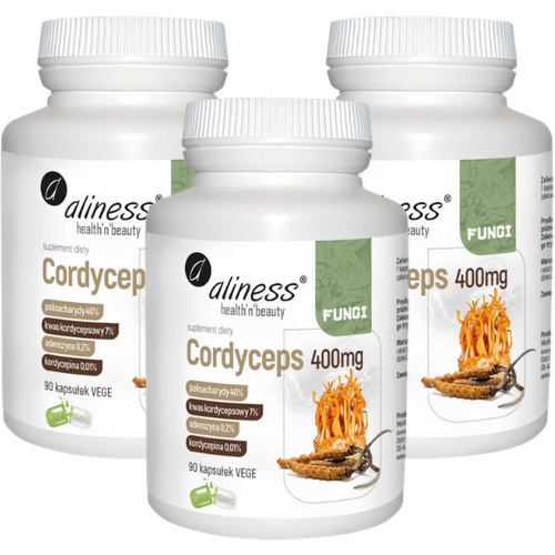 ALINESS - Fungi Cordyceps 400mg - 3x 90vcaps.