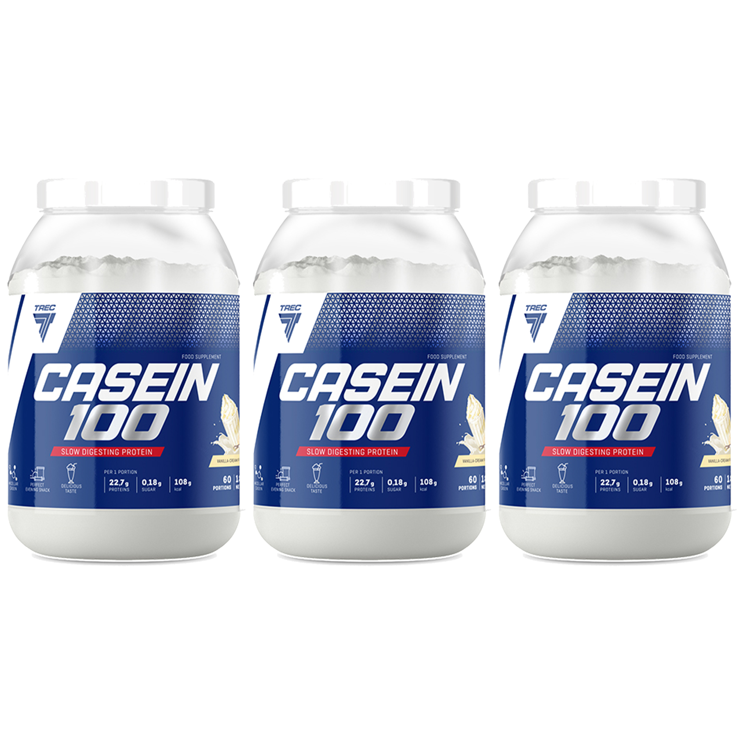 TREC Casein 100 - 3x 600g - Kazeina