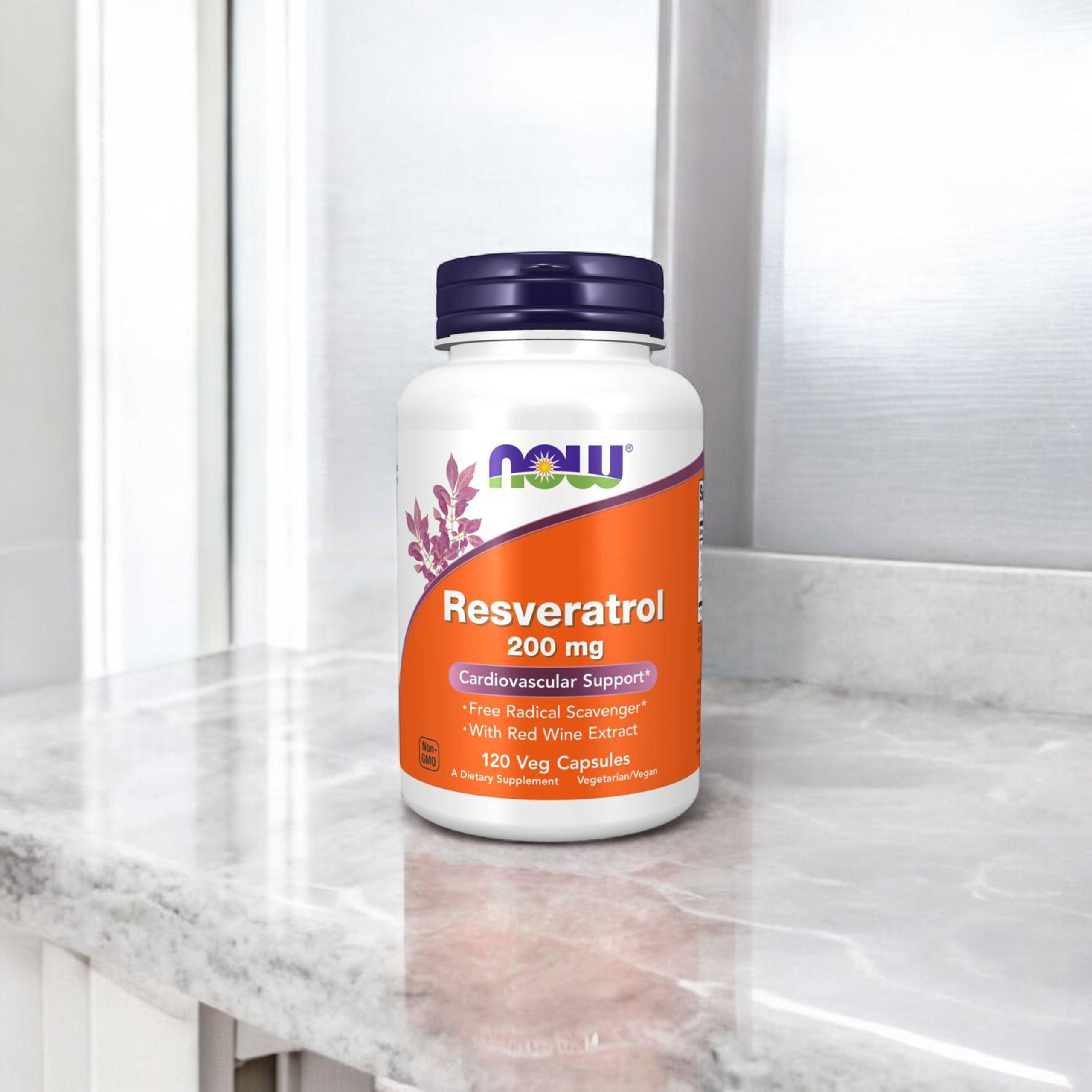 NOW Natural Resveratrol 200mg - 120vegcaps
