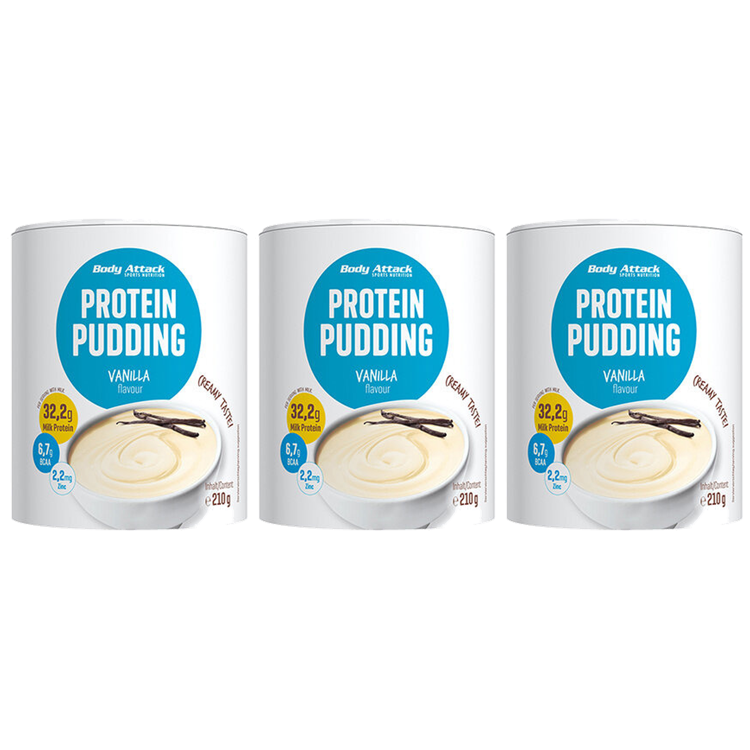 BODY ATTACK Protein Pudding - 3x 210g