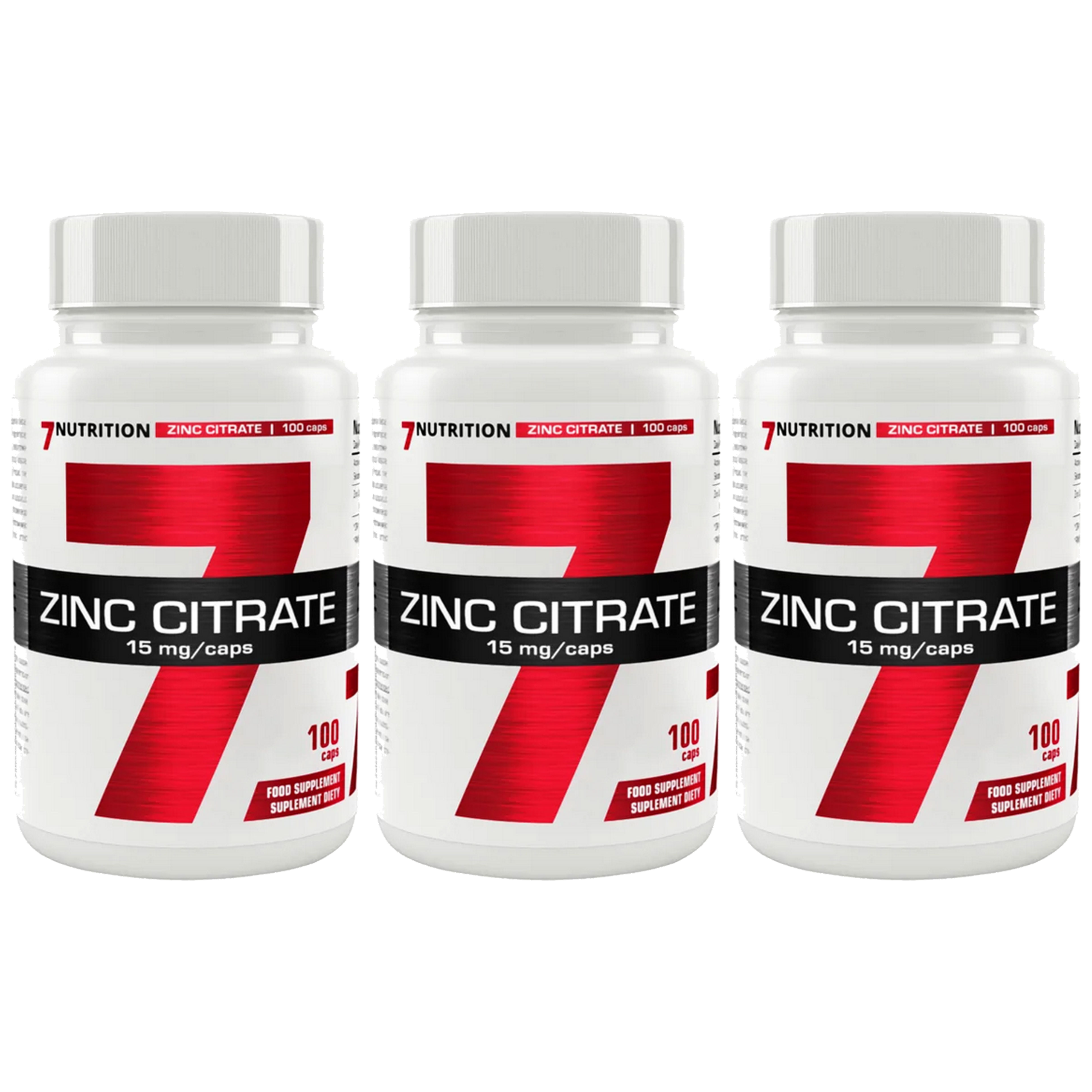 7 NUTRITION Zinc Citrate - 3x 100caps