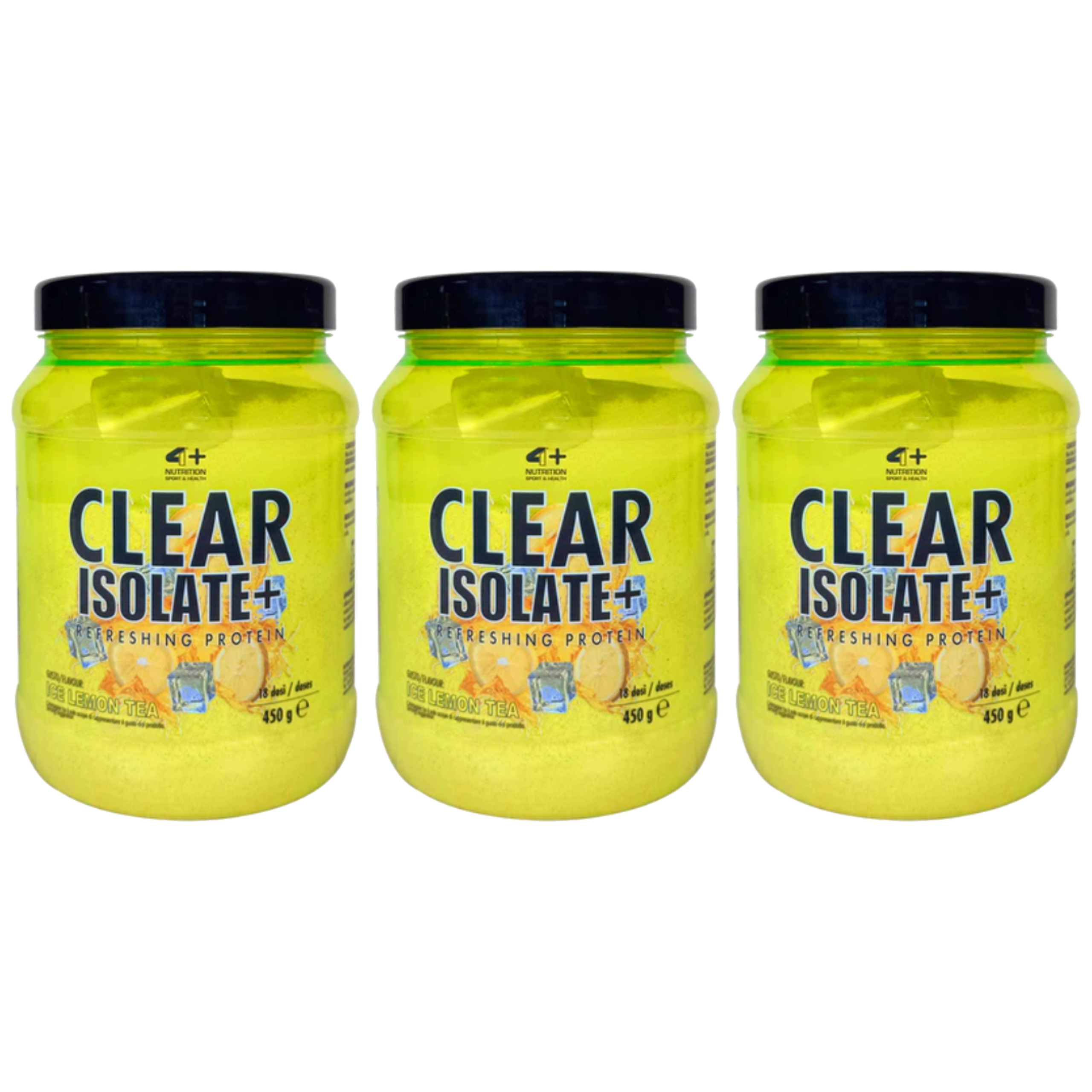 4+ NUTRITION - Clear Isolate+ - 3x 450g - Ice Lemon Tea